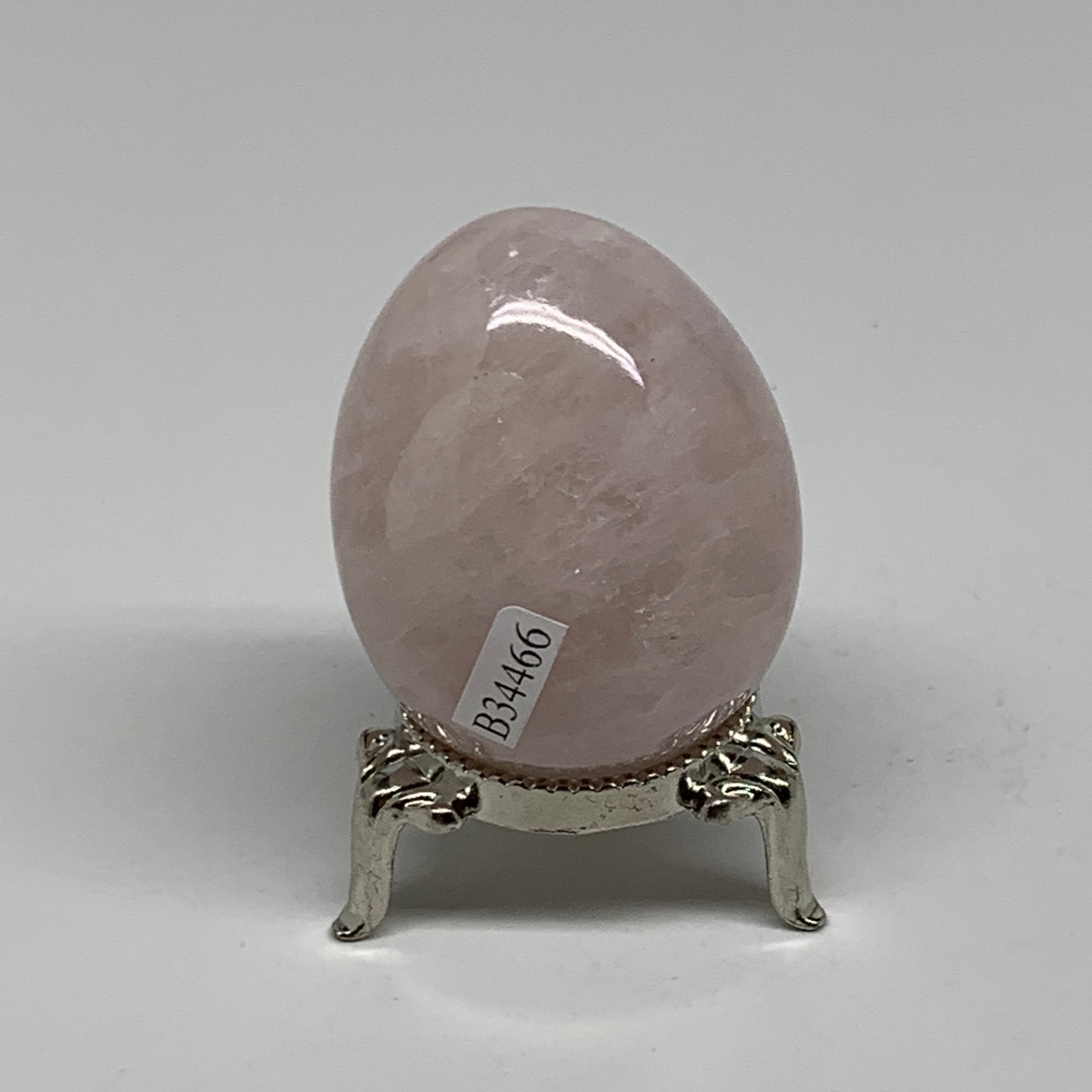 100g, 2"x1.5", Natural Gemstone Pink Rose Quartz Egg Crystal @India, B34466