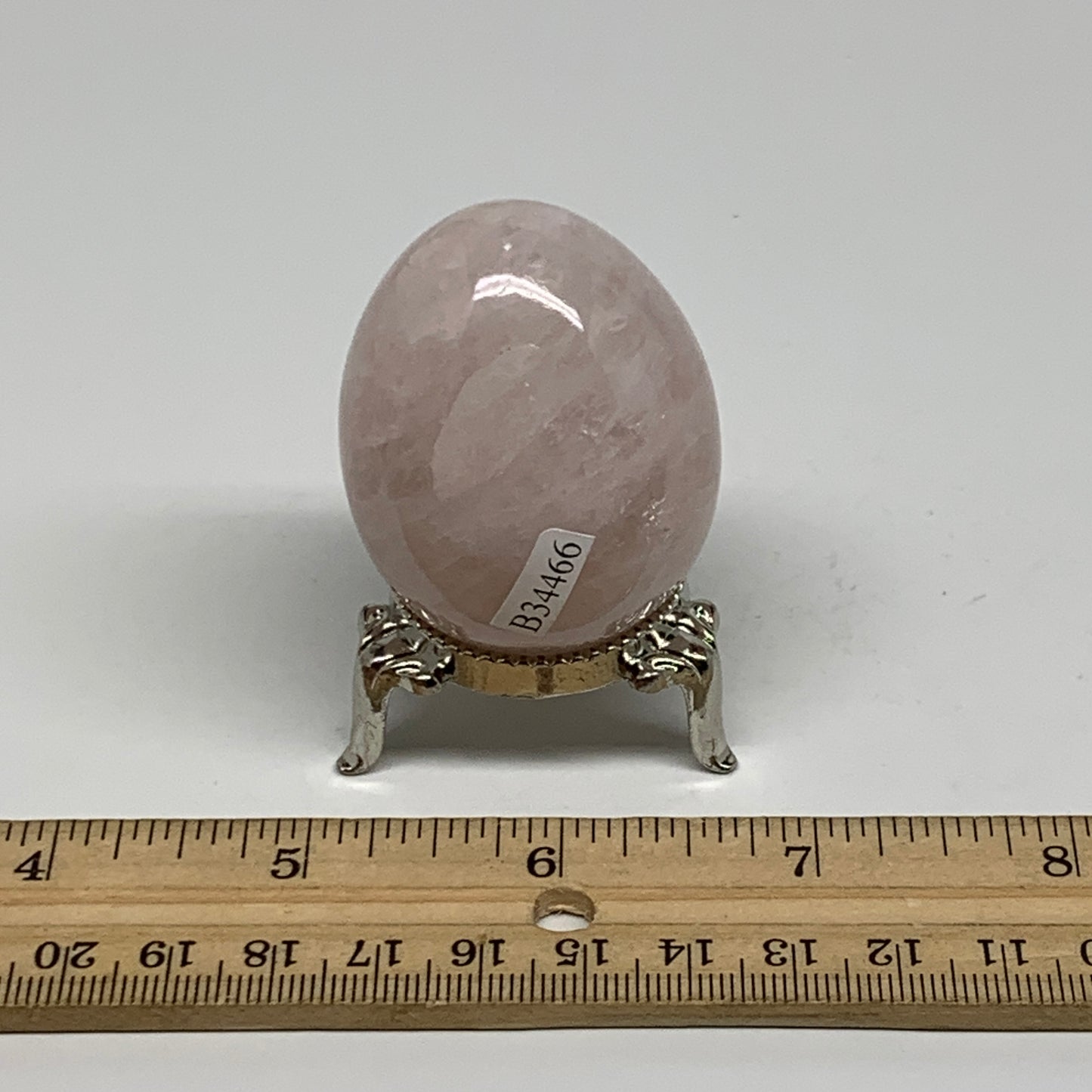 100g, 2"x1.5", Natural Gemstone Pink Rose Quartz Egg Crystal @India, B34466