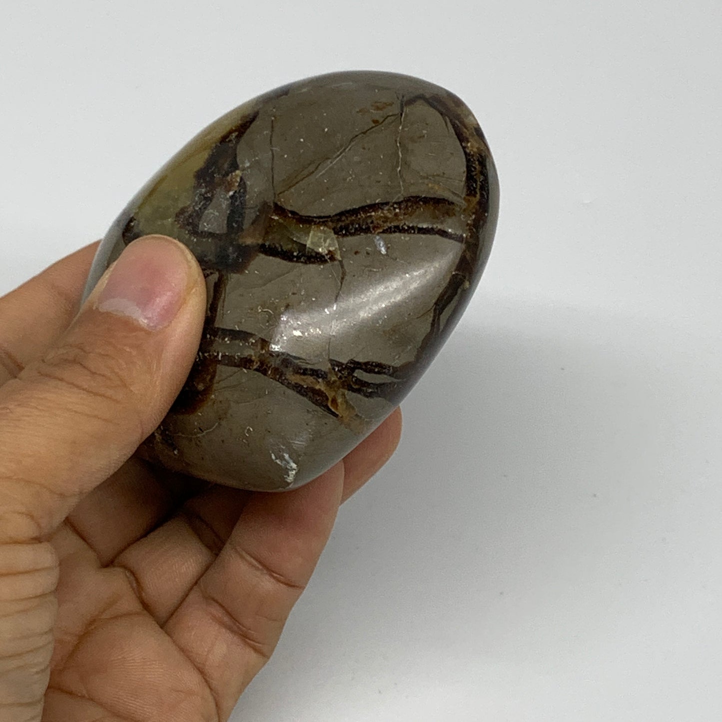 0.67 lbs, 3"x3.1"x1.5" Septarian Nodules Heart Polished Healing Crystal, B31022