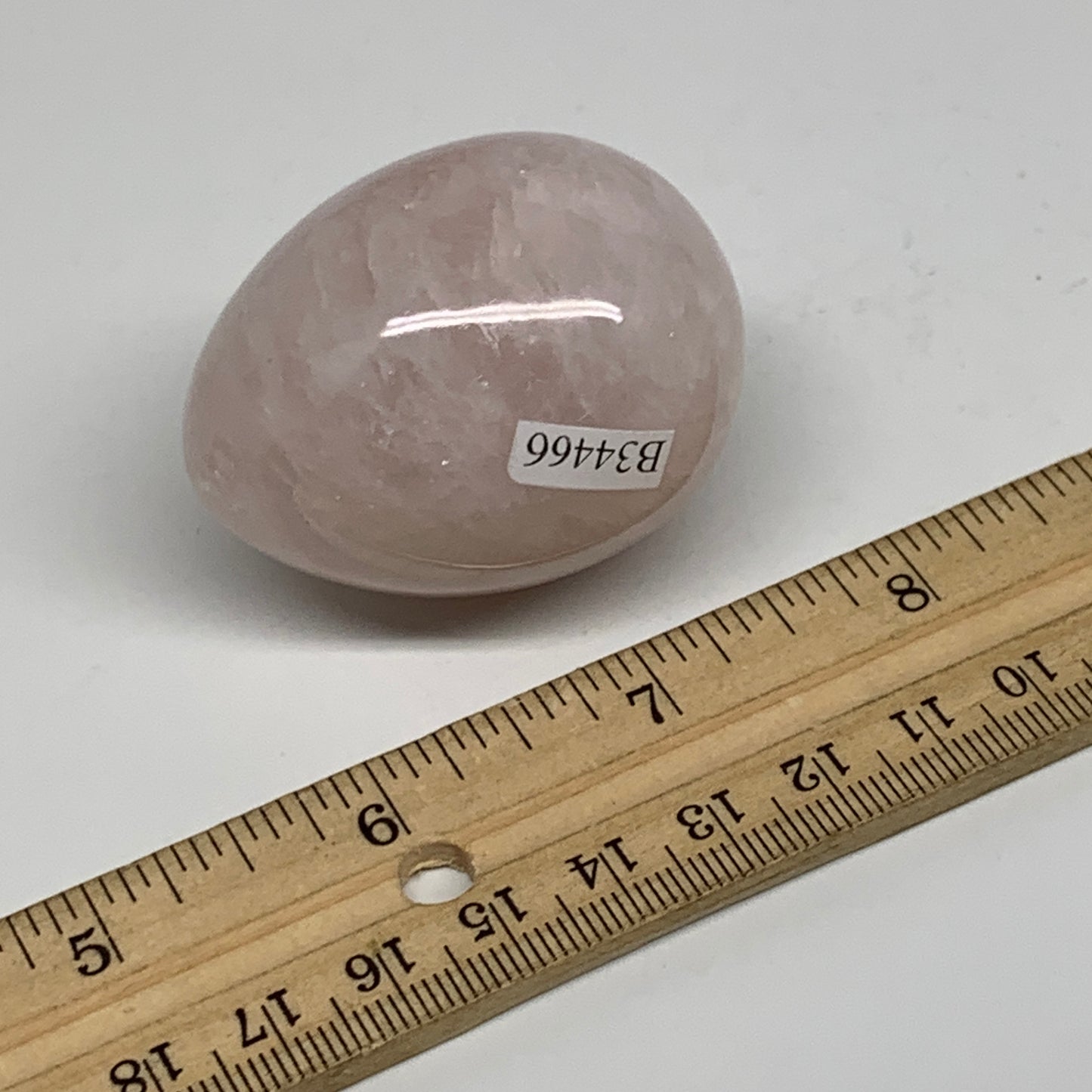 100g, 2"x1.5", Natural Gemstone Pink Rose Quartz Egg Crystal @India, B34466