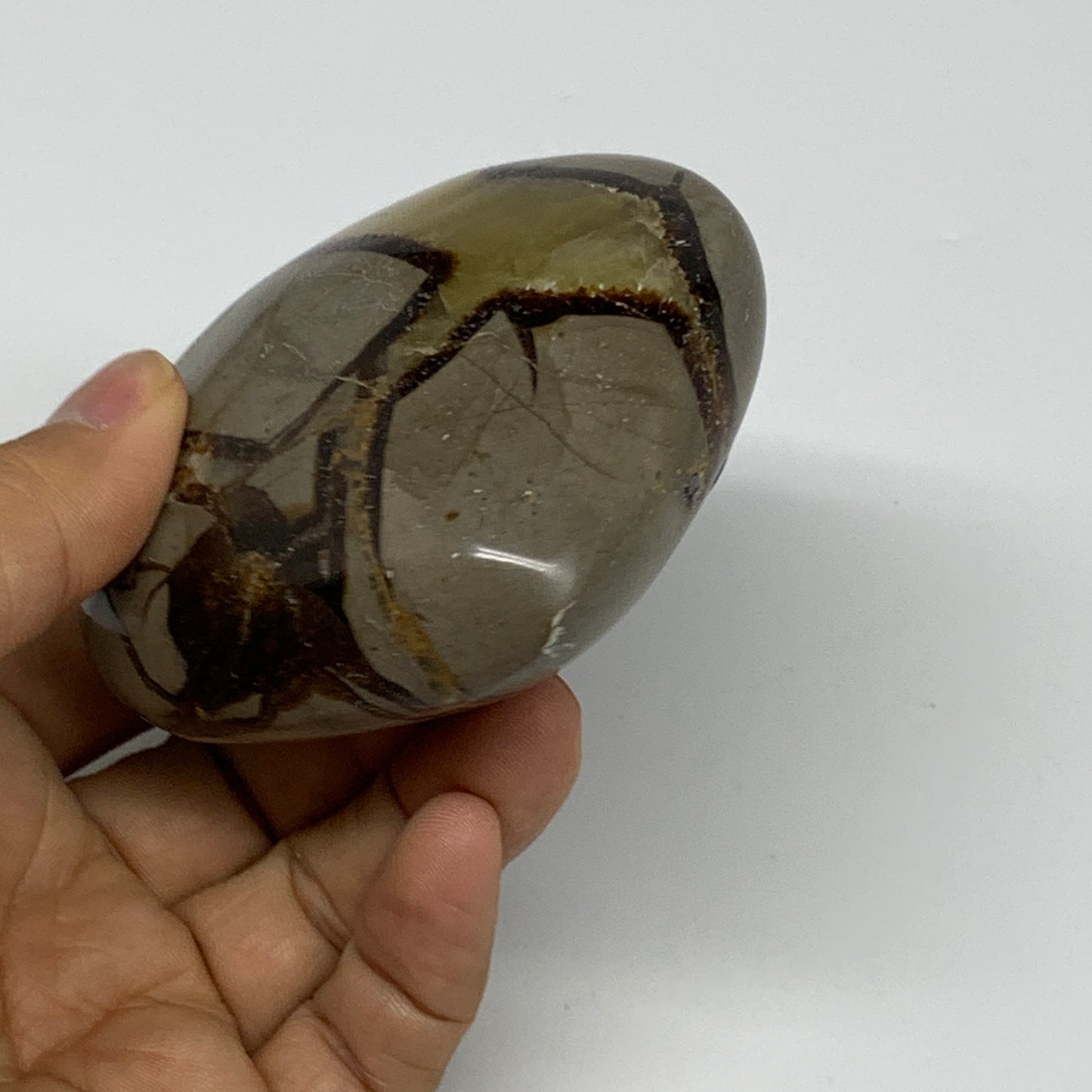 0.67 lbs, 3"x3.1"x1.5" Septarian Nodules Heart Polished Healing Crystal, B31022