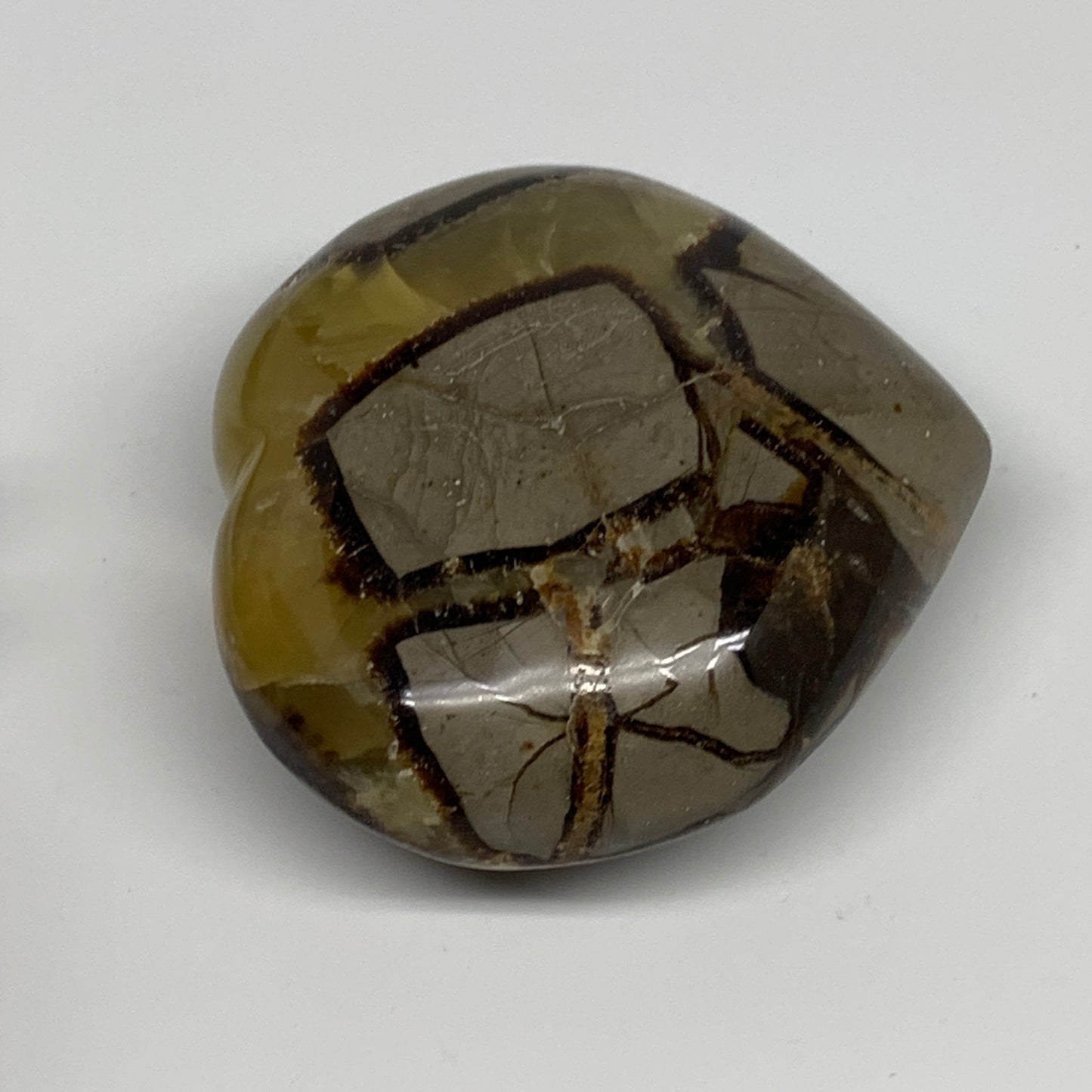 0.67 lbs, 3"x3.1"x1.5" Septarian Nodules Heart Polished Healing Crystal, B31022