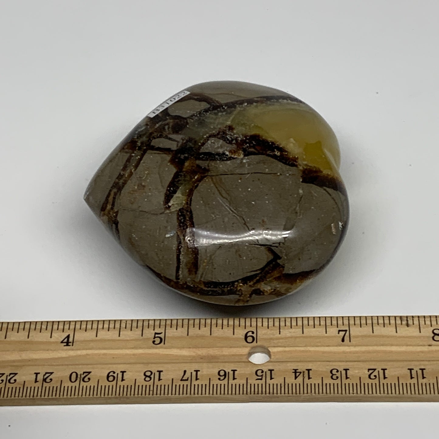 0.67 lbs, 3"x3.1"x1.5" Septarian Nodules Heart Polished Healing Crystal, B31022