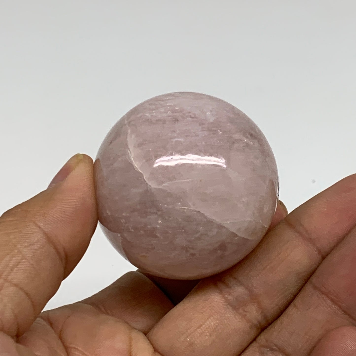 131.7g, 2.1"x1.7", Natural Gemstone Pink Rose Quartz Egg Crystal @India, B34468