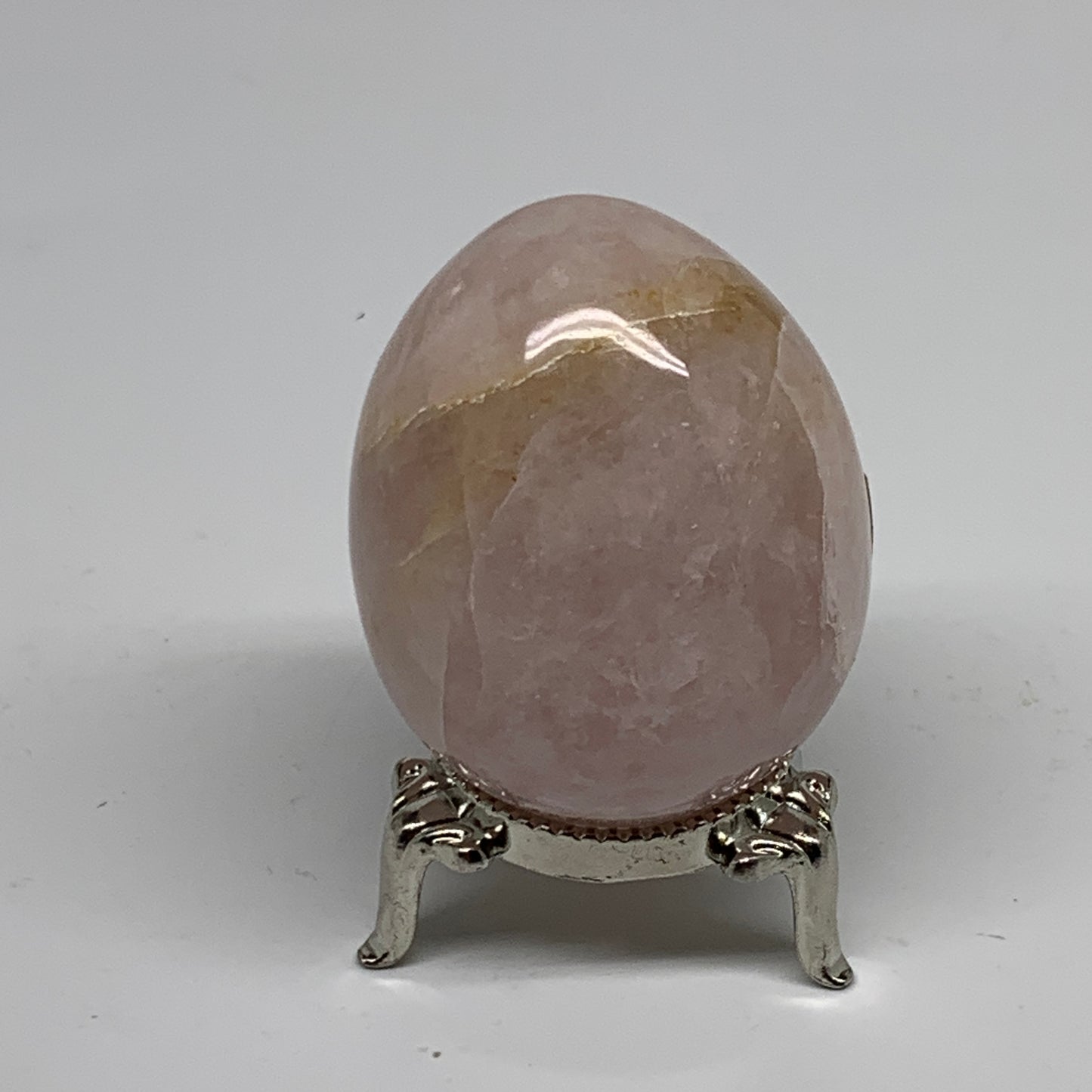 131.7g, 2.1"x1.7", Natural Gemstone Pink Rose Quartz Egg Crystal @India, B34468