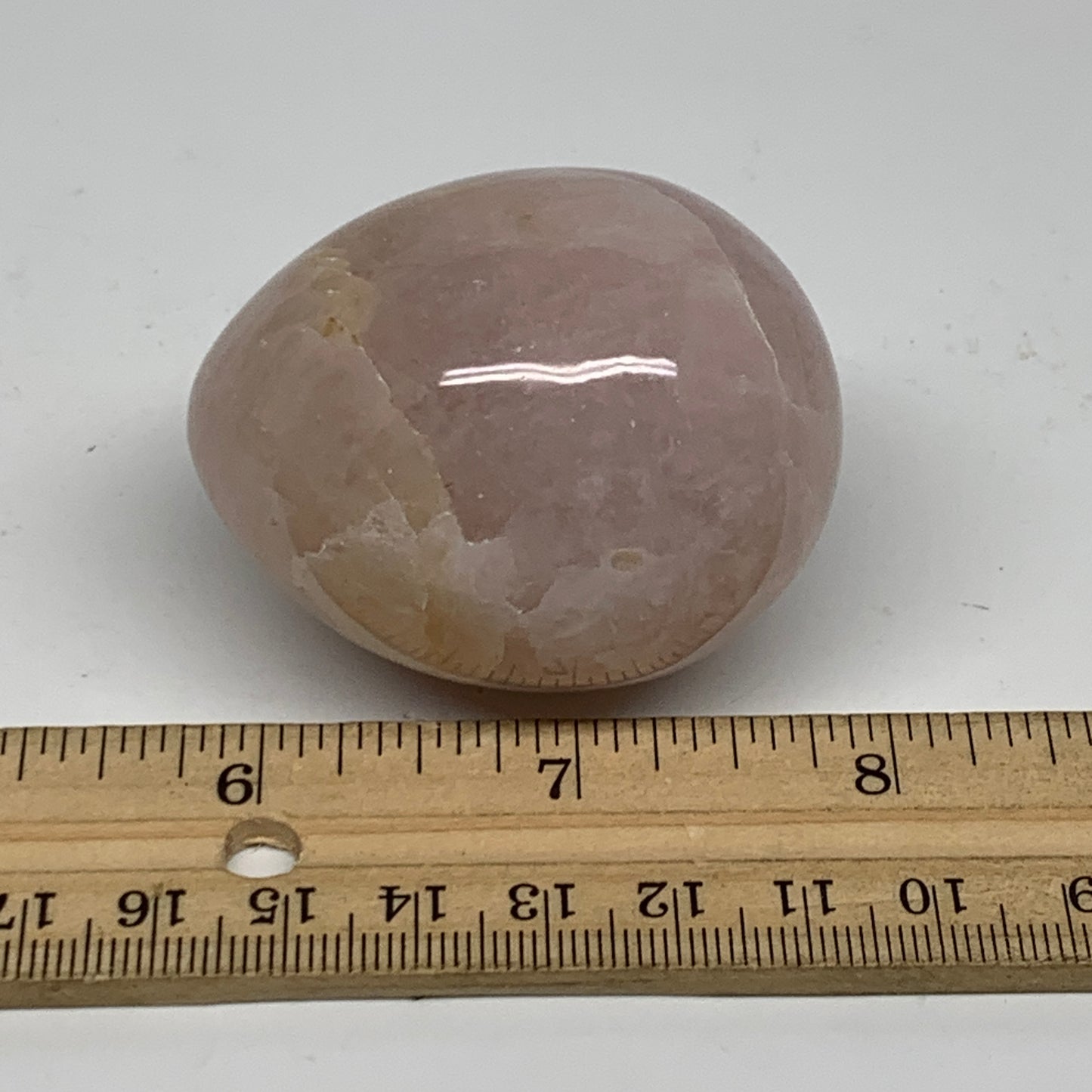 131.7g, 2.1"x1.7", Natural Gemstone Pink Rose Quartz Egg Crystal @India, B34468