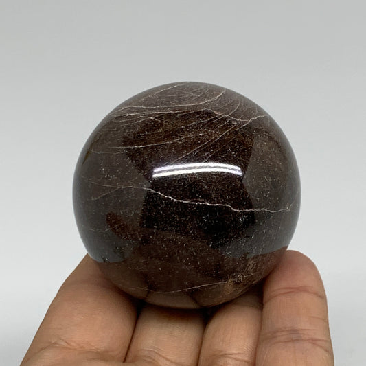 301.1g, 2.1"(52mm), Natural Red Garnet Sphere Ball Gemstone Polished, B35242