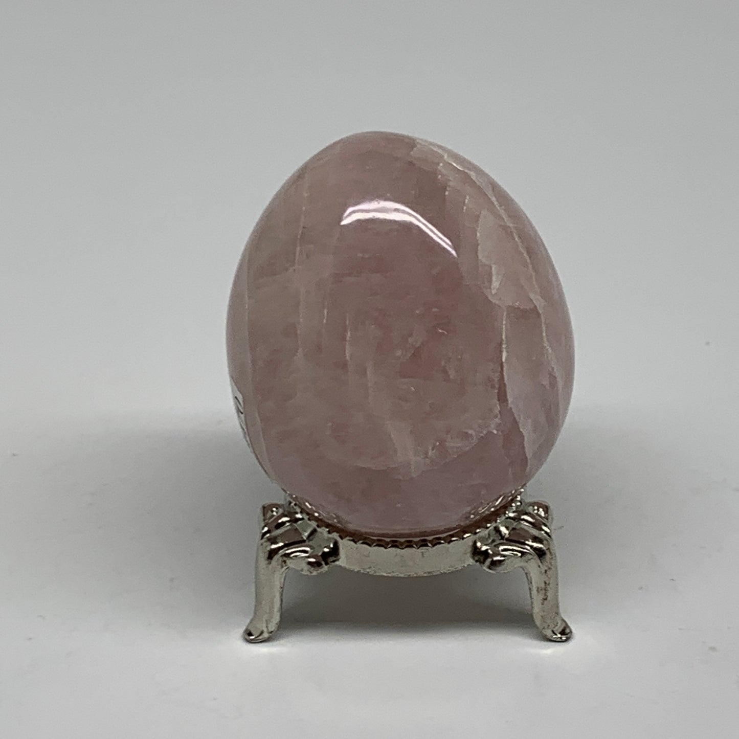 130g, 2.1"x1.7", Natural Gemstone Pink Rose Quartz Egg Crystal @India, B34470