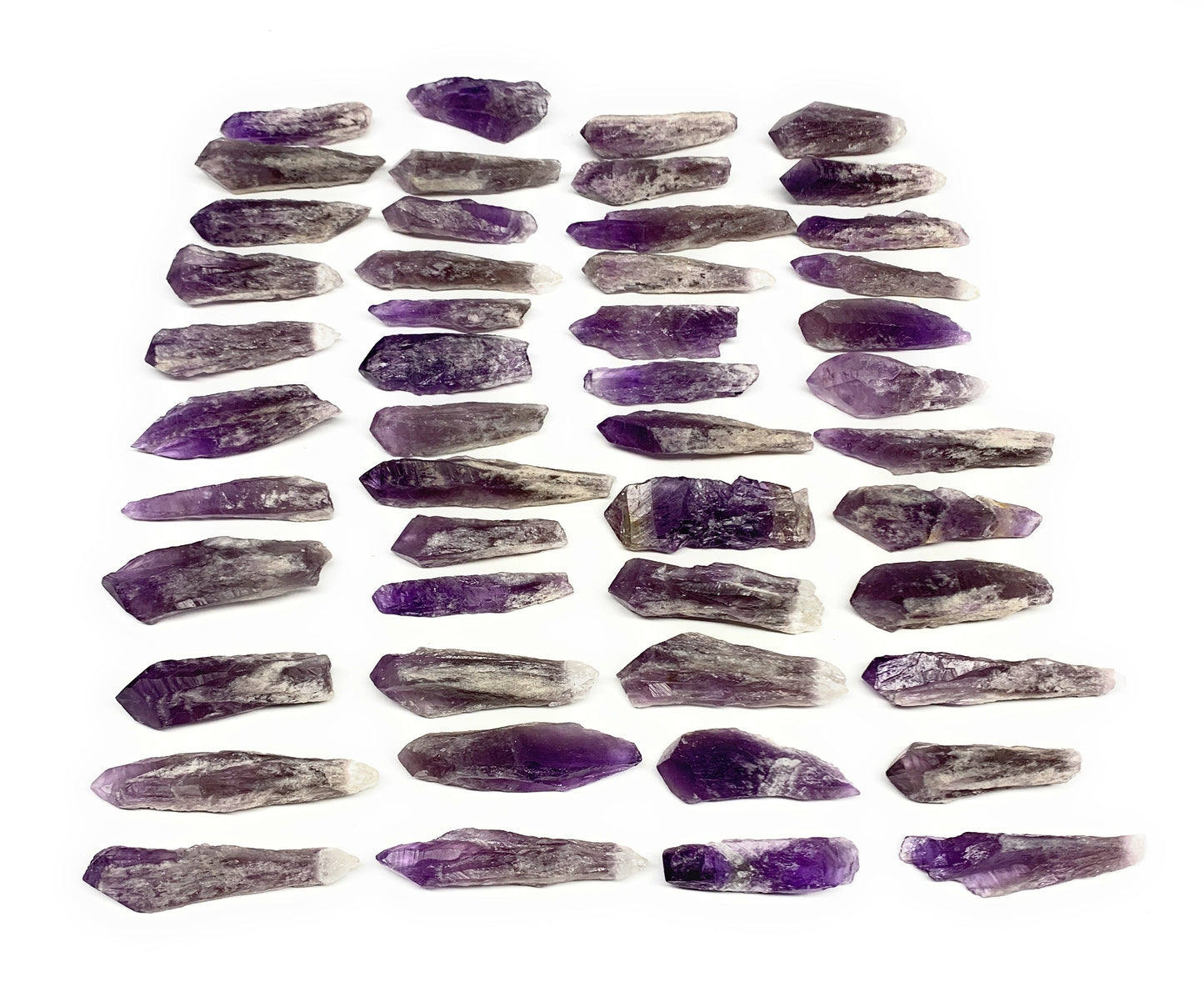 2.2 lbs, 2.1"-3.6", 47pcs, Rough Raw Amethyst Crystal Minerals Specimens, B27406