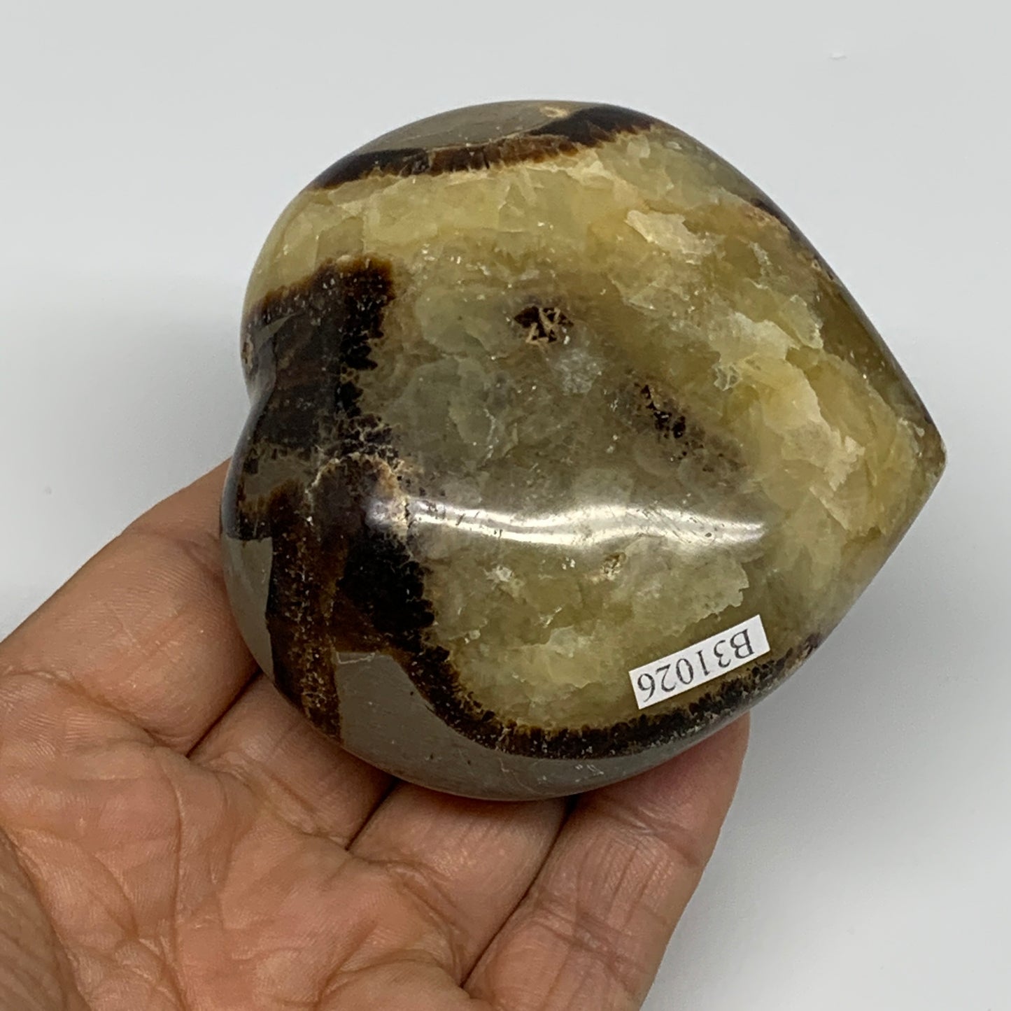 0.52 lbs, 2.8"x3"x1.4" Septarian Nodules Heart Polished Healing Crystal, B31026