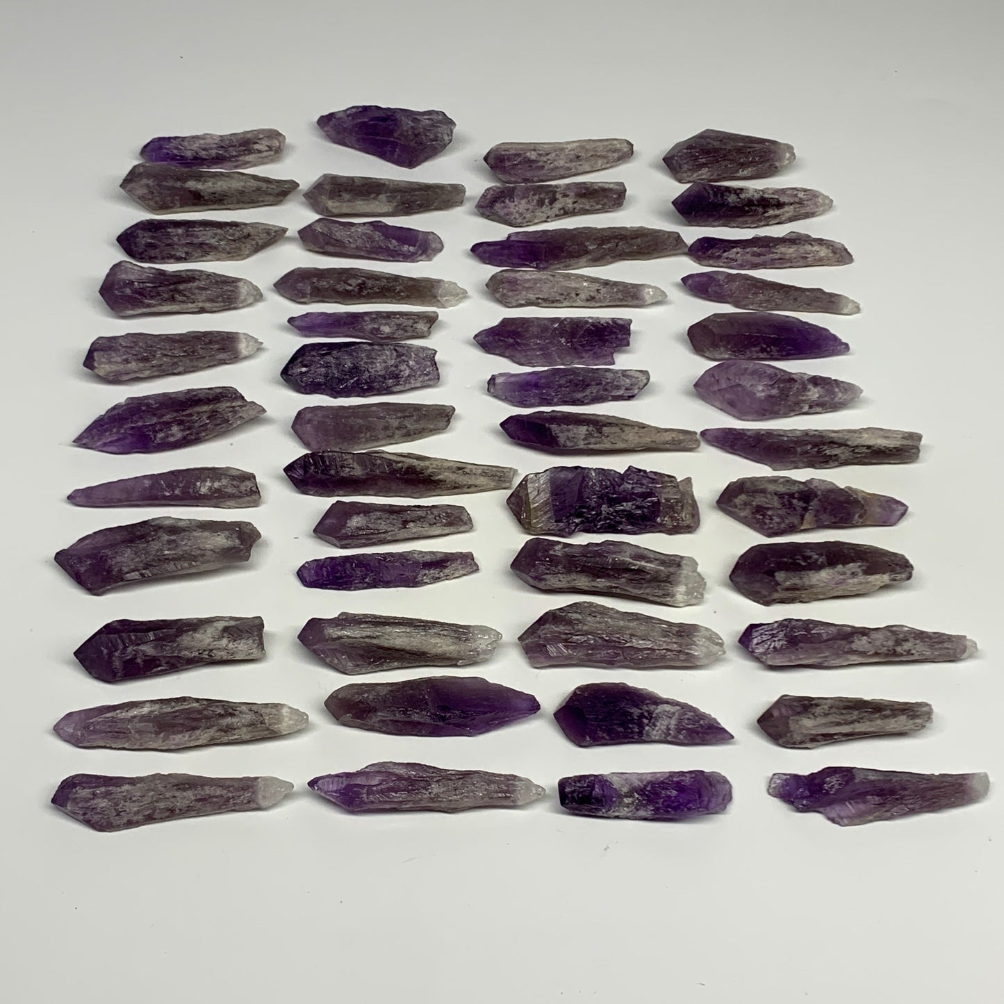 2.2 lbs, 2.1"-3.6", 47pcs, Rough Raw Amethyst Crystal Minerals Specimens, B27406