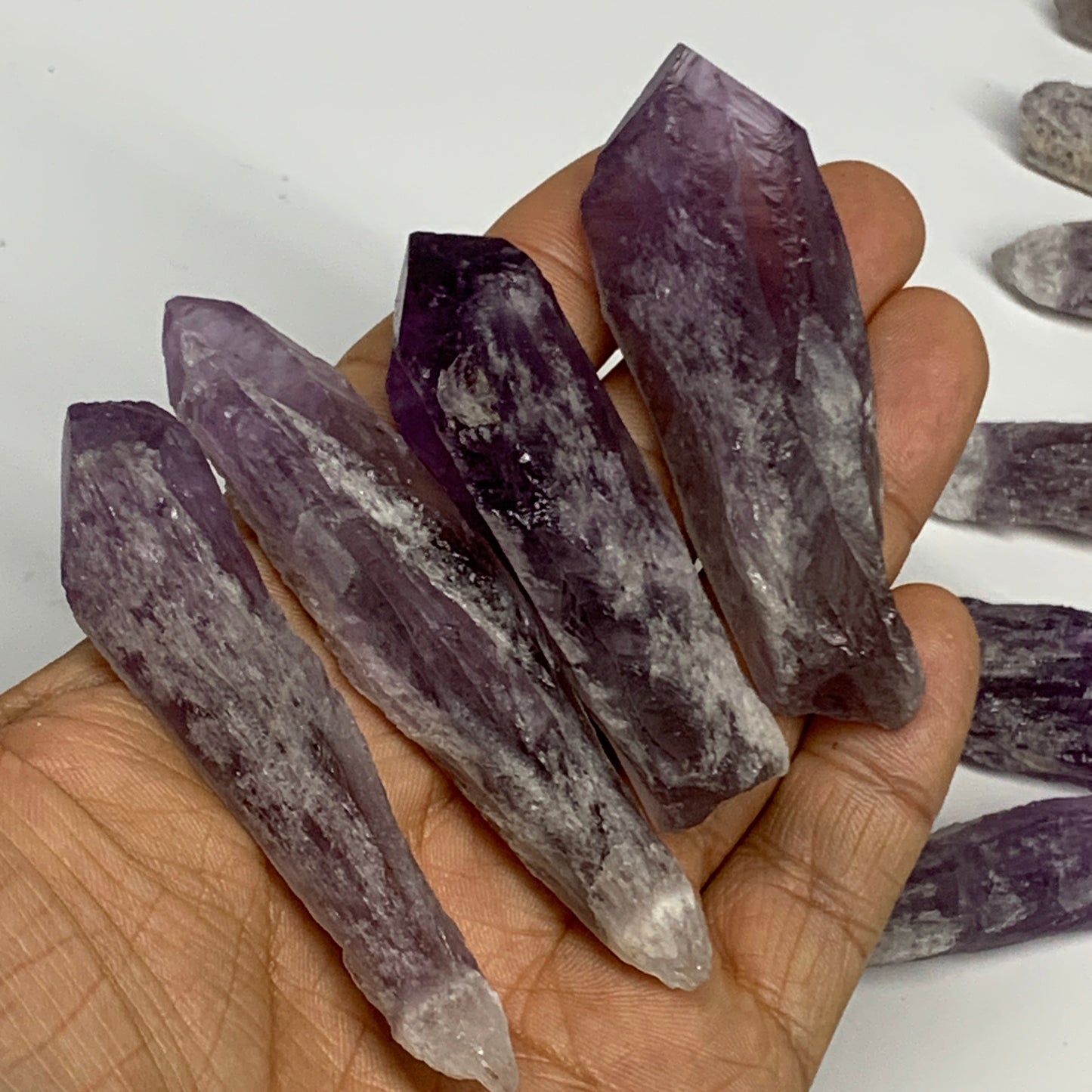 2.2 lbs, 2.1"-3.6", 47pcs, Rough Raw Amethyst Crystal Minerals Specimens, B27406