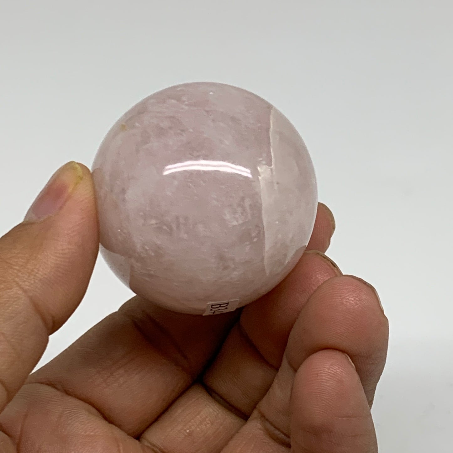 111.4g, 2.1"x1.5", Natural Gemstone Pink Rose Quartz Egg Crystal @India, B34471