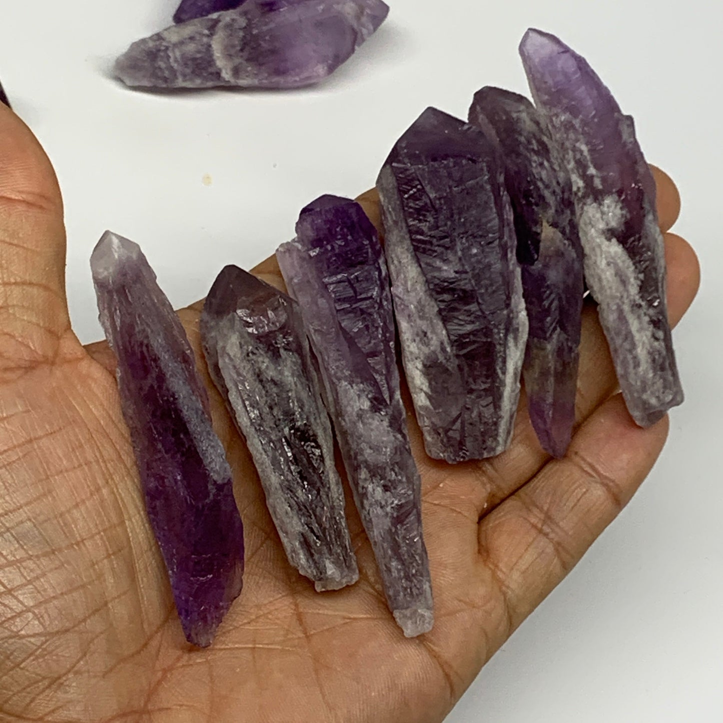 2.2 lbs, 2.1"-3.6", 47pcs, Rough Raw Amethyst Crystal Minerals Specimens, B27406