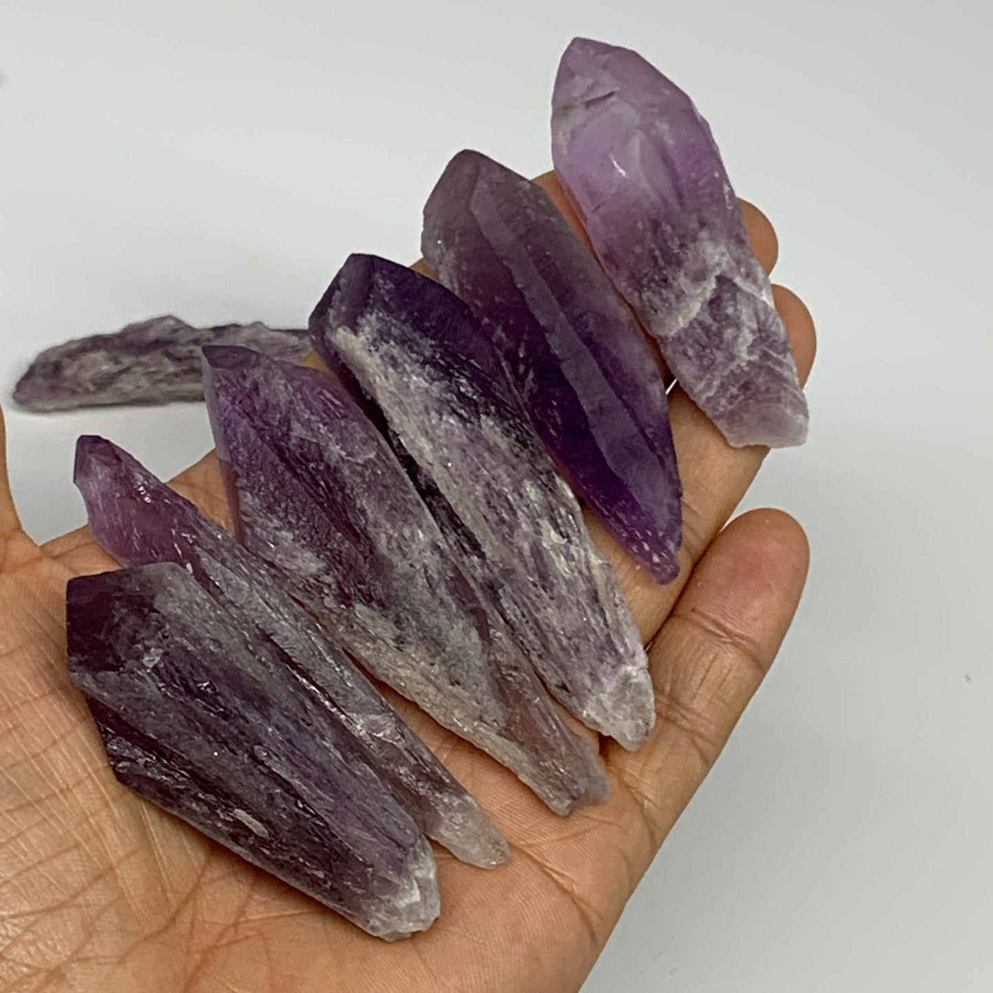 2.2 lbs, 2.1"-3.6", 47pcs, Rough Raw Amethyst Crystal Minerals Specimens, B27406