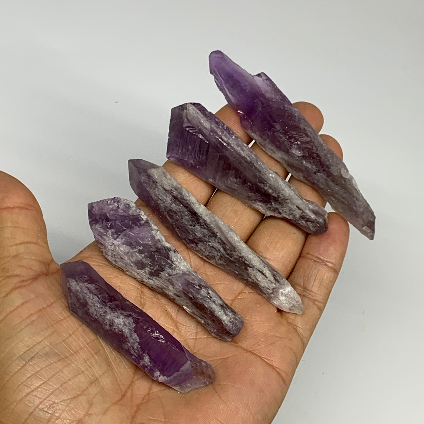 2.2 lbs, 2.1"-3.6", 47pcs, Rough Raw Amethyst Crystal Minerals Specimens, B27406