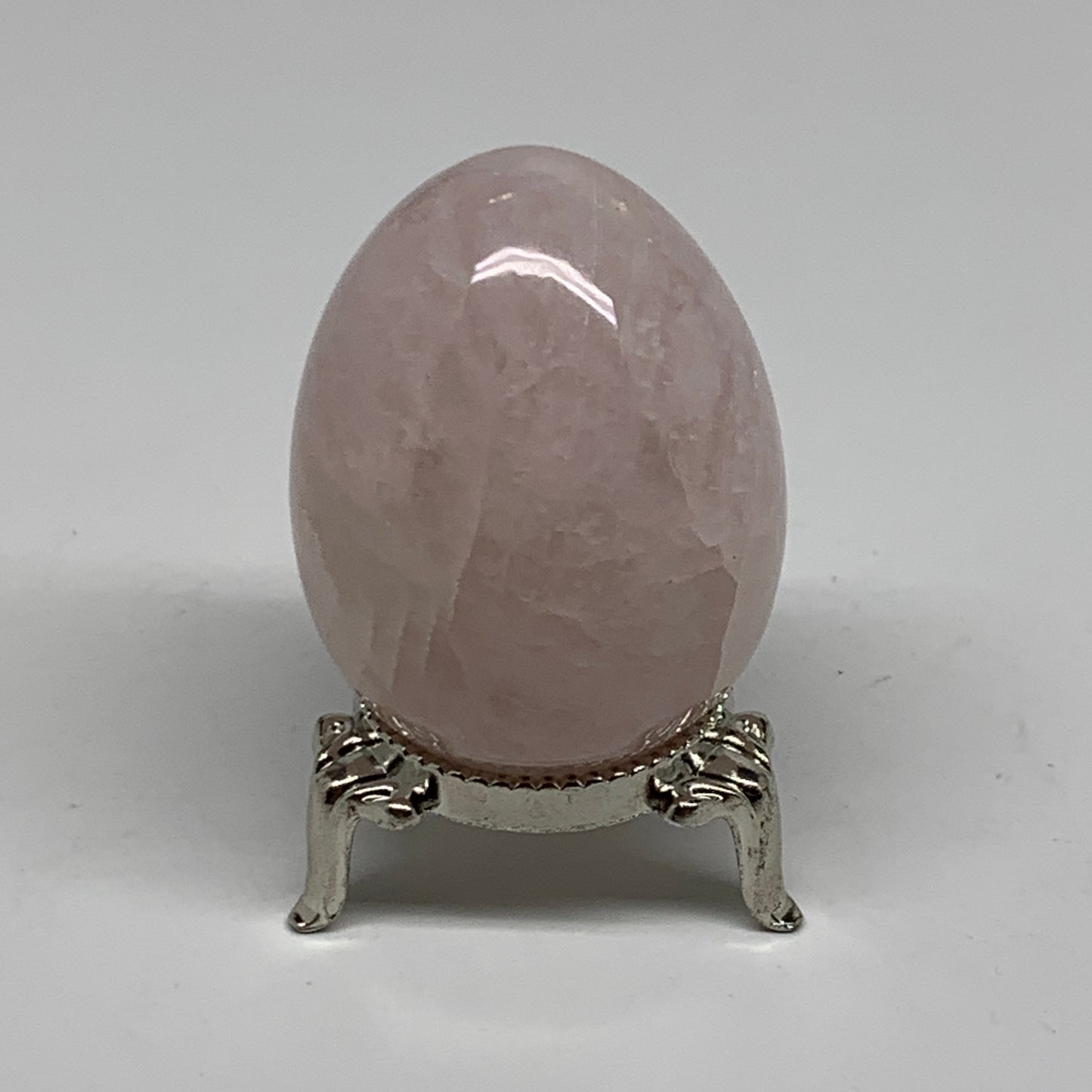 111.4g, 2.1"x1.5", Natural Gemstone Pink Rose Quartz Egg Crystal @India, B34471