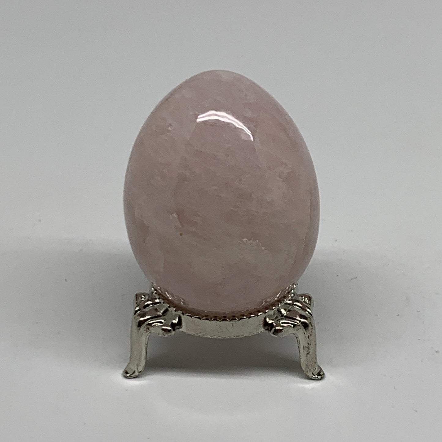 111.4g, 2.1"x1.5", Natural Gemstone Pink Rose Quartz Egg Crystal @India, B34471