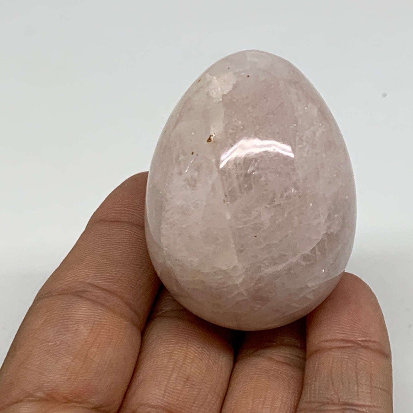 95.3g, 2"x1.5", Natural Gemstone Pink Rose Quartz Egg Crystal @India, B34474