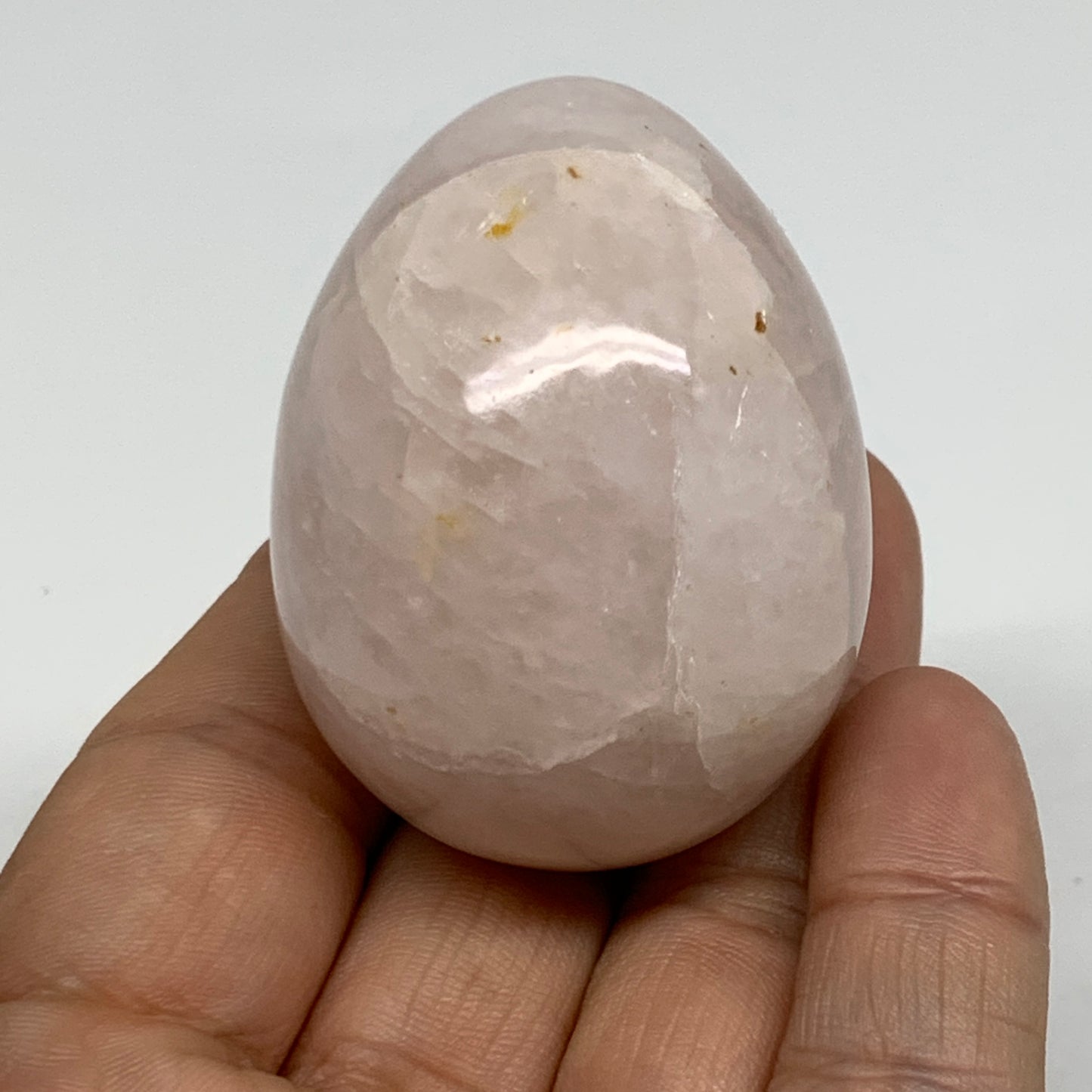 95.3g, 2"x1.5", Natural Gemstone Pink Rose Quartz Egg Crystal @India, B34474