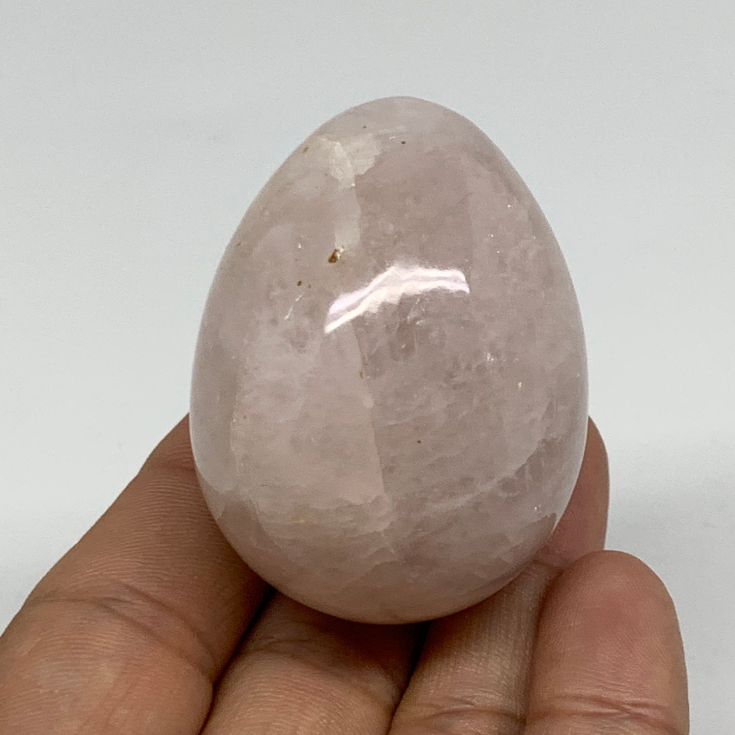 95.3g, 2"x1.5", Natural Gemstone Pink Rose Quartz Egg Crystal @India, B34474