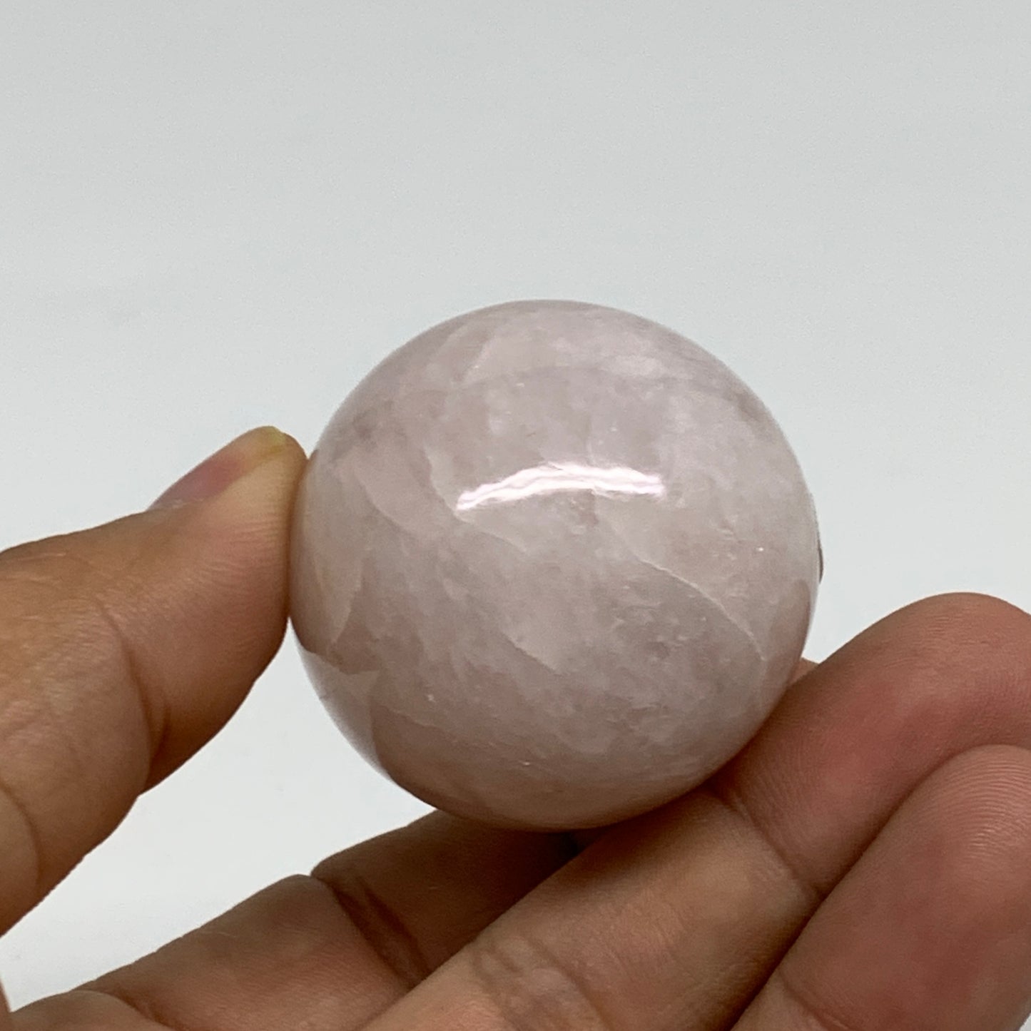 95.3g, 2"x1.5", Natural Gemstone Pink Rose Quartz Egg Crystal @India, B34474