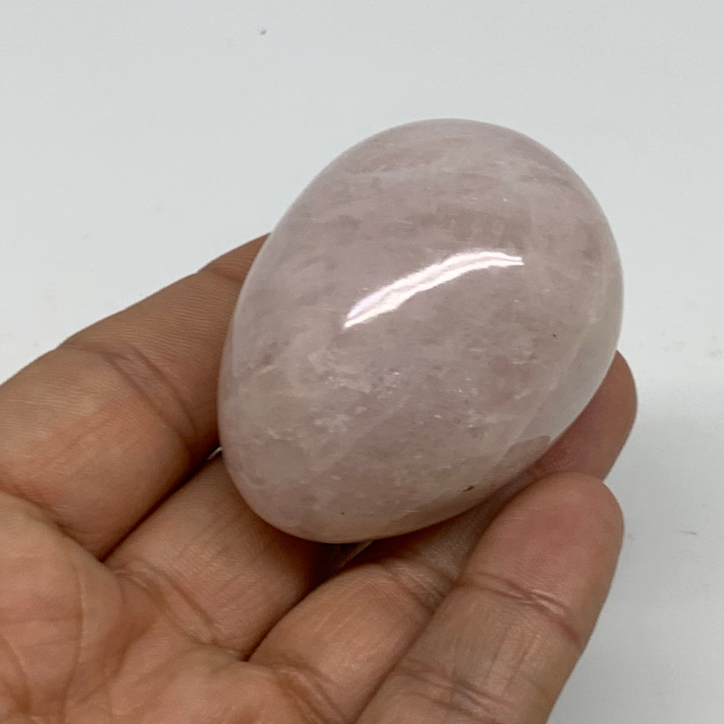 95.3g, 2"x1.5", Natural Gemstone Pink Rose Quartz Egg Crystal @India, B34474