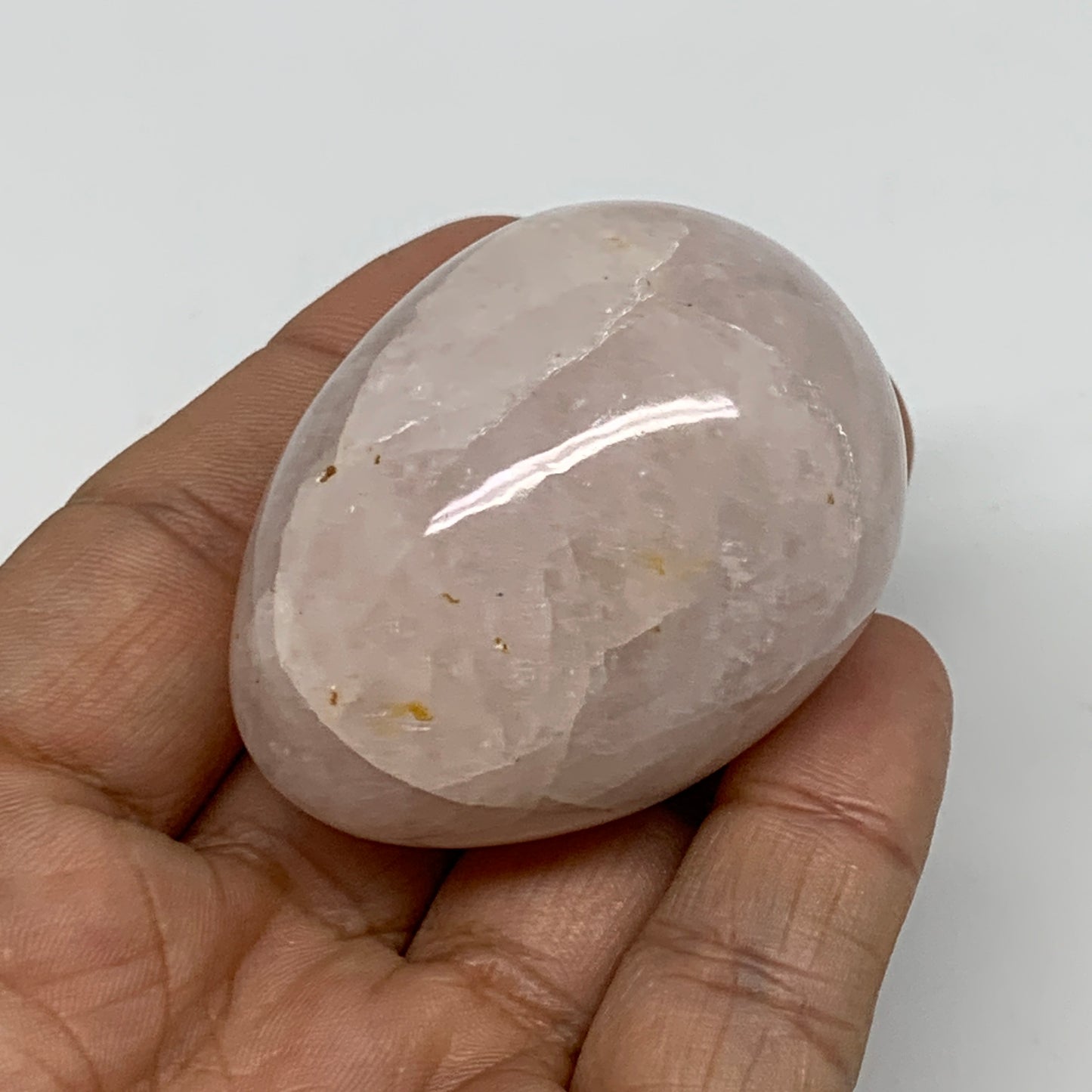 95.3g, 2"x1.5", Natural Gemstone Pink Rose Quartz Egg Crystal @India, B34474