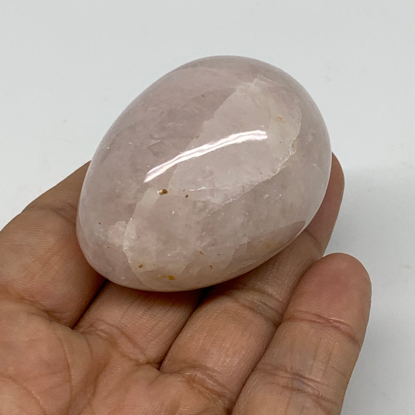 95.3g, 2"x1.5", Natural Gemstone Pink Rose Quartz Egg Crystal @India, B34474