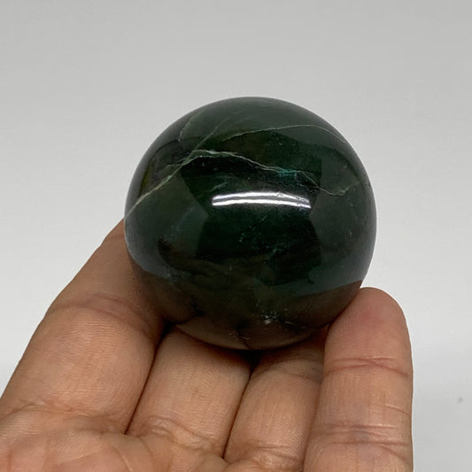 106.1g, 1.7"(42mm) Green Zade Stone Sphere Gemstone,Healing Crystal, B35250