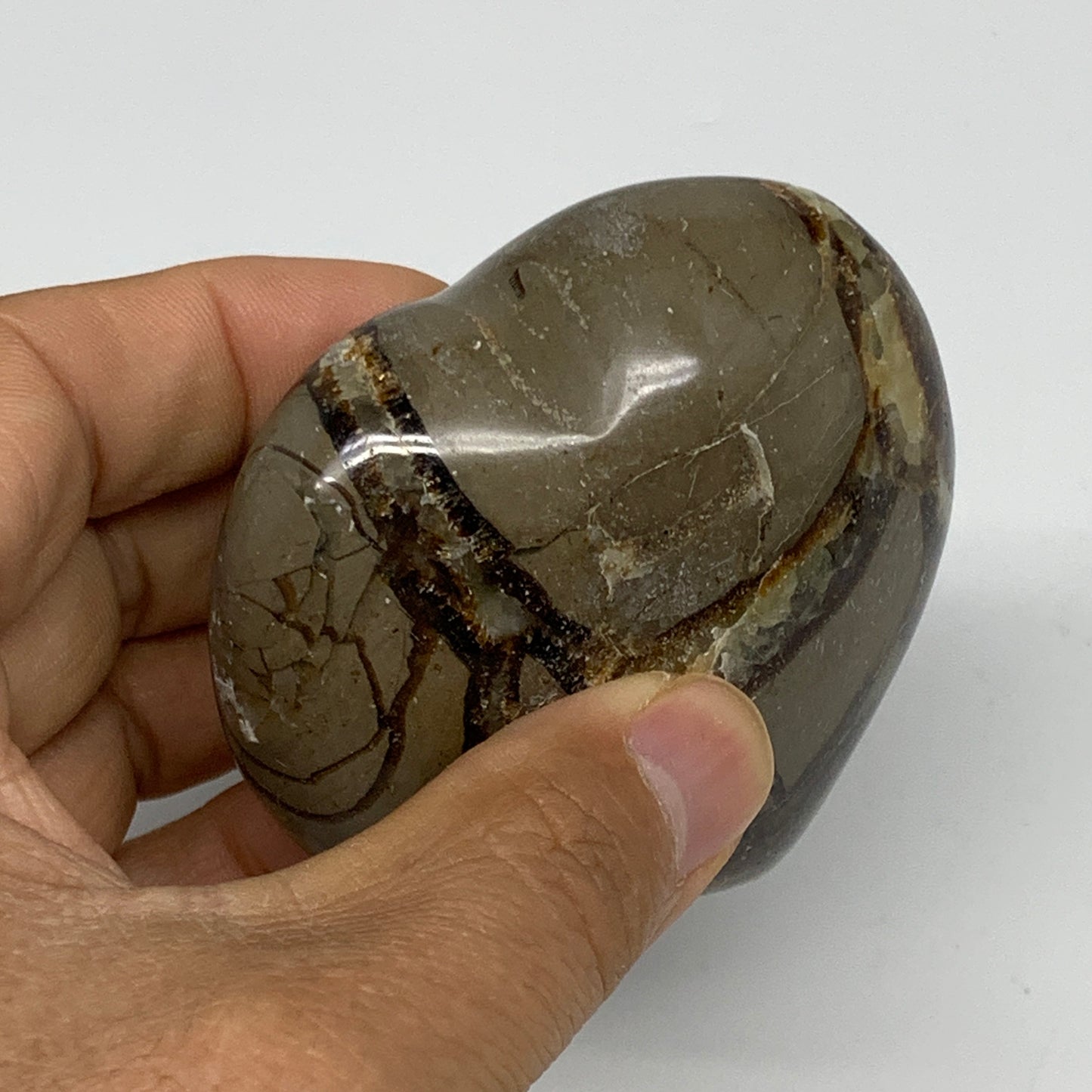 0.46 lbs, 2.5"x2.7"x1.3" Septarian Nodules Heart Polished Healing Crystal, B3103