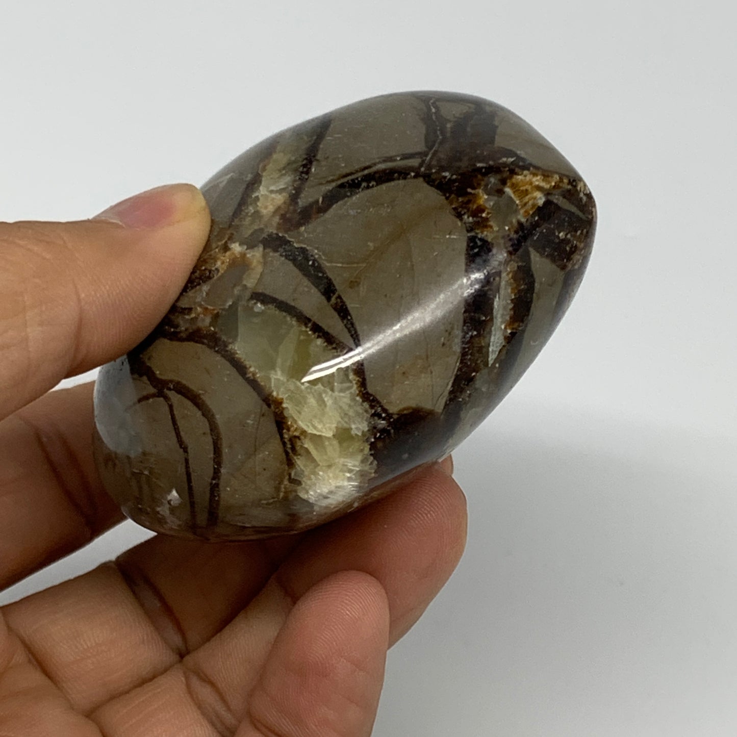 0.46 lbs, 2.5"x2.7"x1.3" Septarian Nodules Heart Polished Healing Crystal, B3103