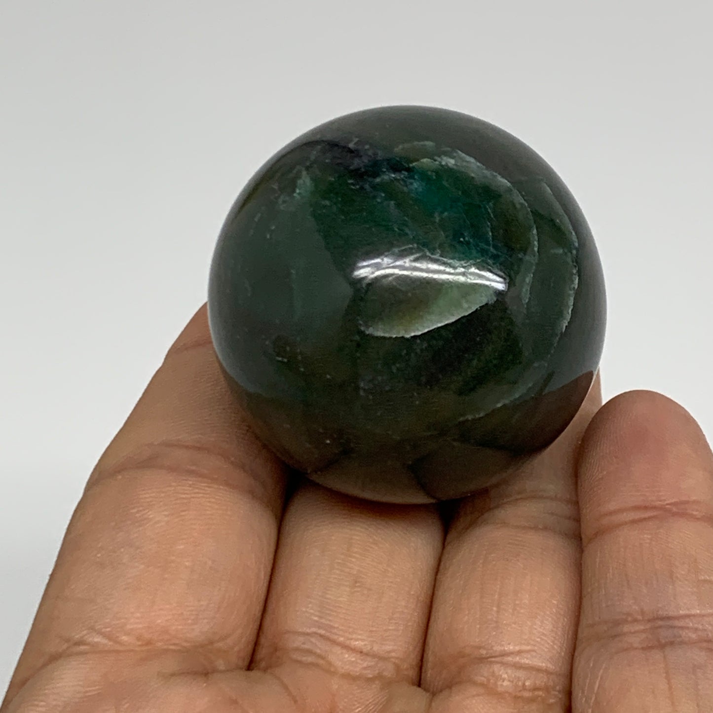 86g, 1.6"(39mm) Green Zade Stone Sphere Gemstone,Healing Crystal, B35251