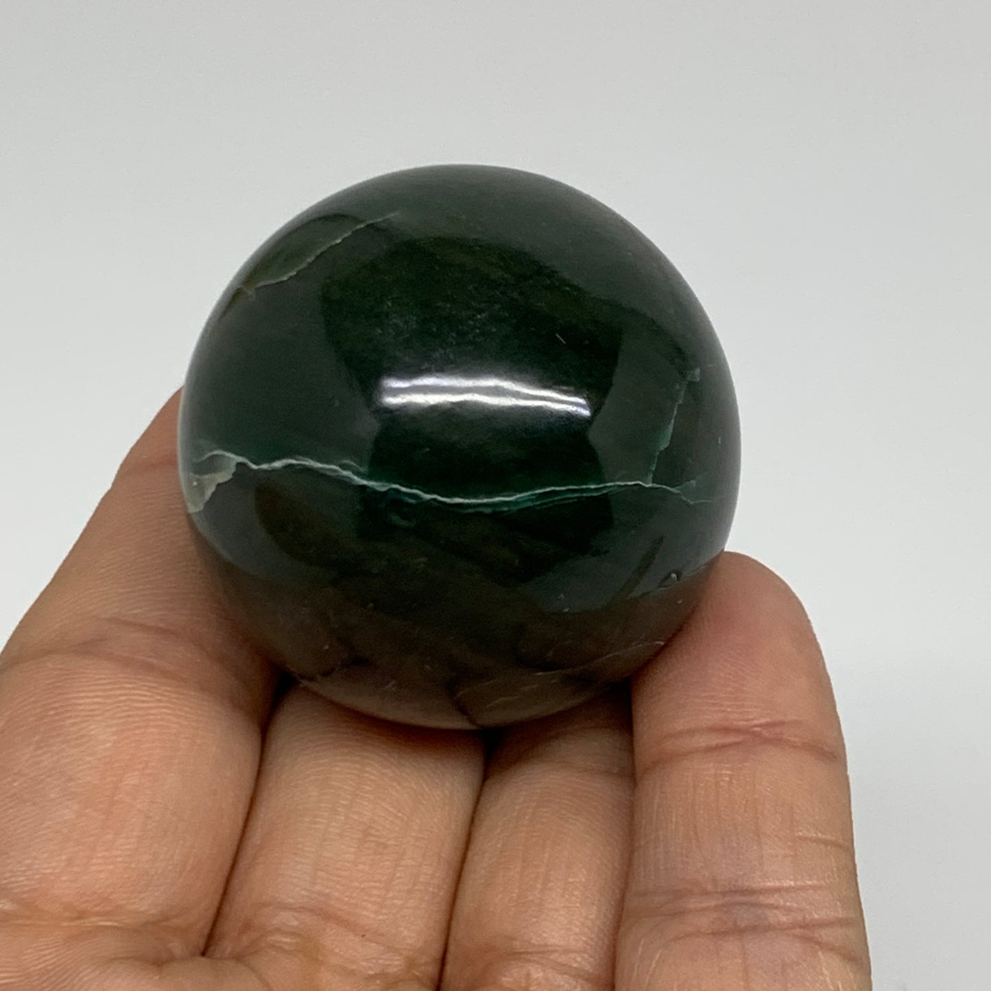 86g, 1.6"(39mm) Green Zade Stone Sphere Gemstone,Healing Crystal, B35251