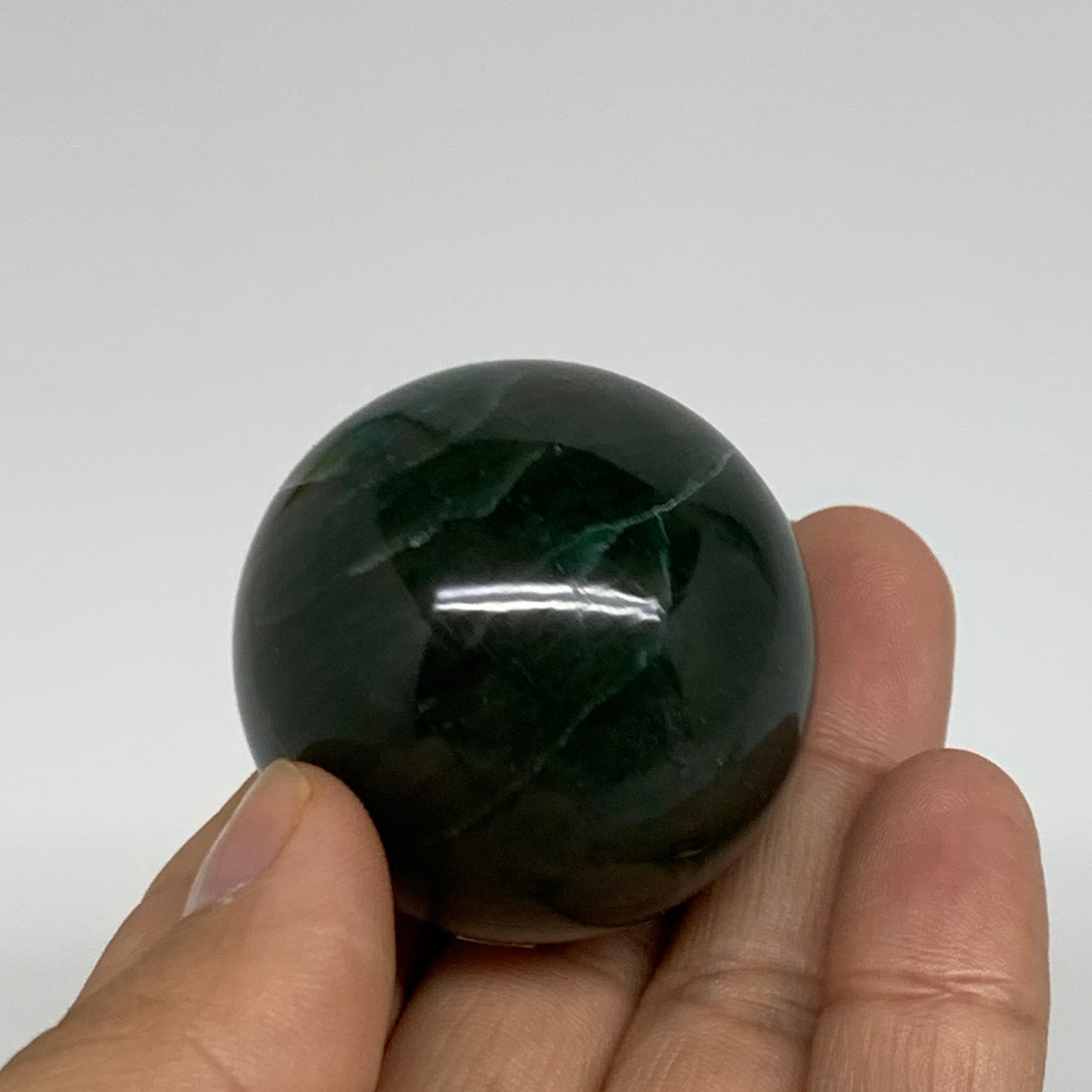 86g, 1.6"(39mm) Green Zade Stone Sphere Gemstone,Healing Crystal, B35251