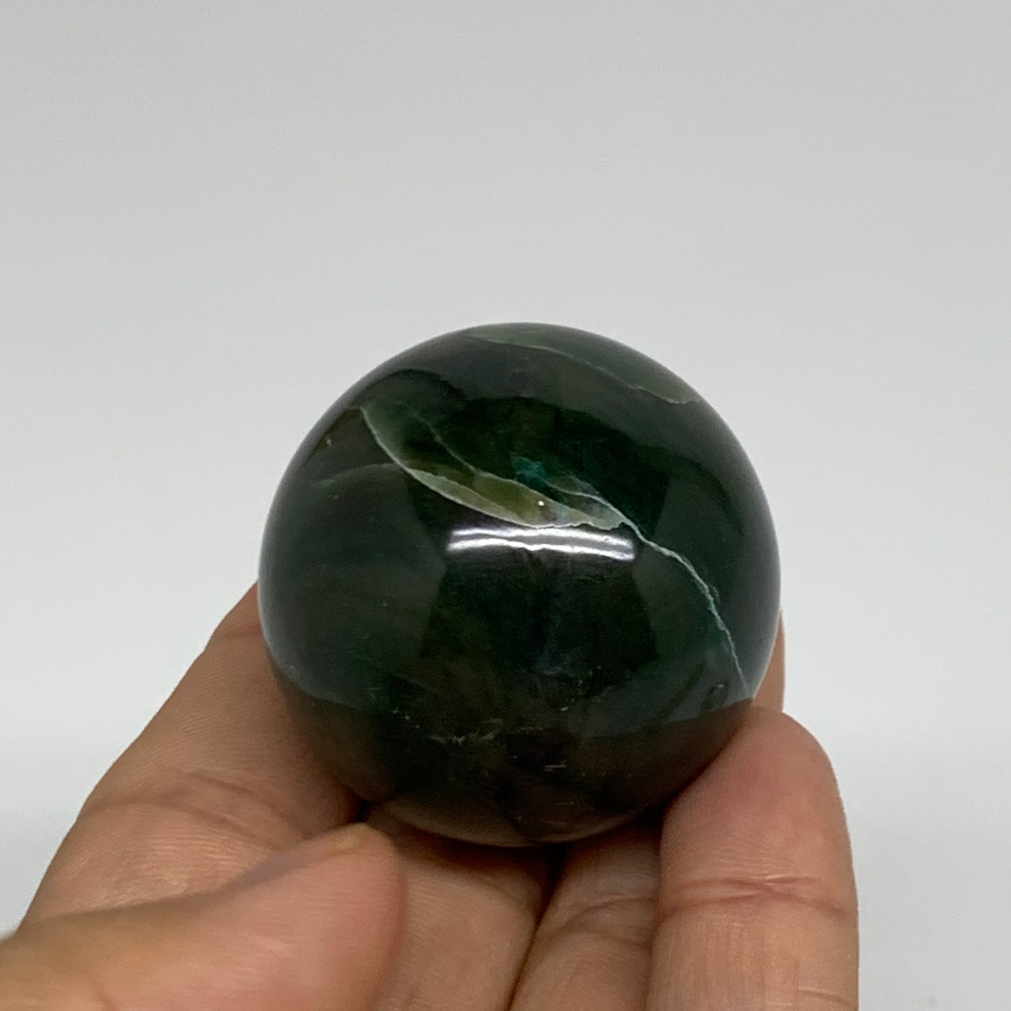 86g, 1.6"(39mm) Green Zade Stone Sphere Gemstone,Healing Crystal, B35251