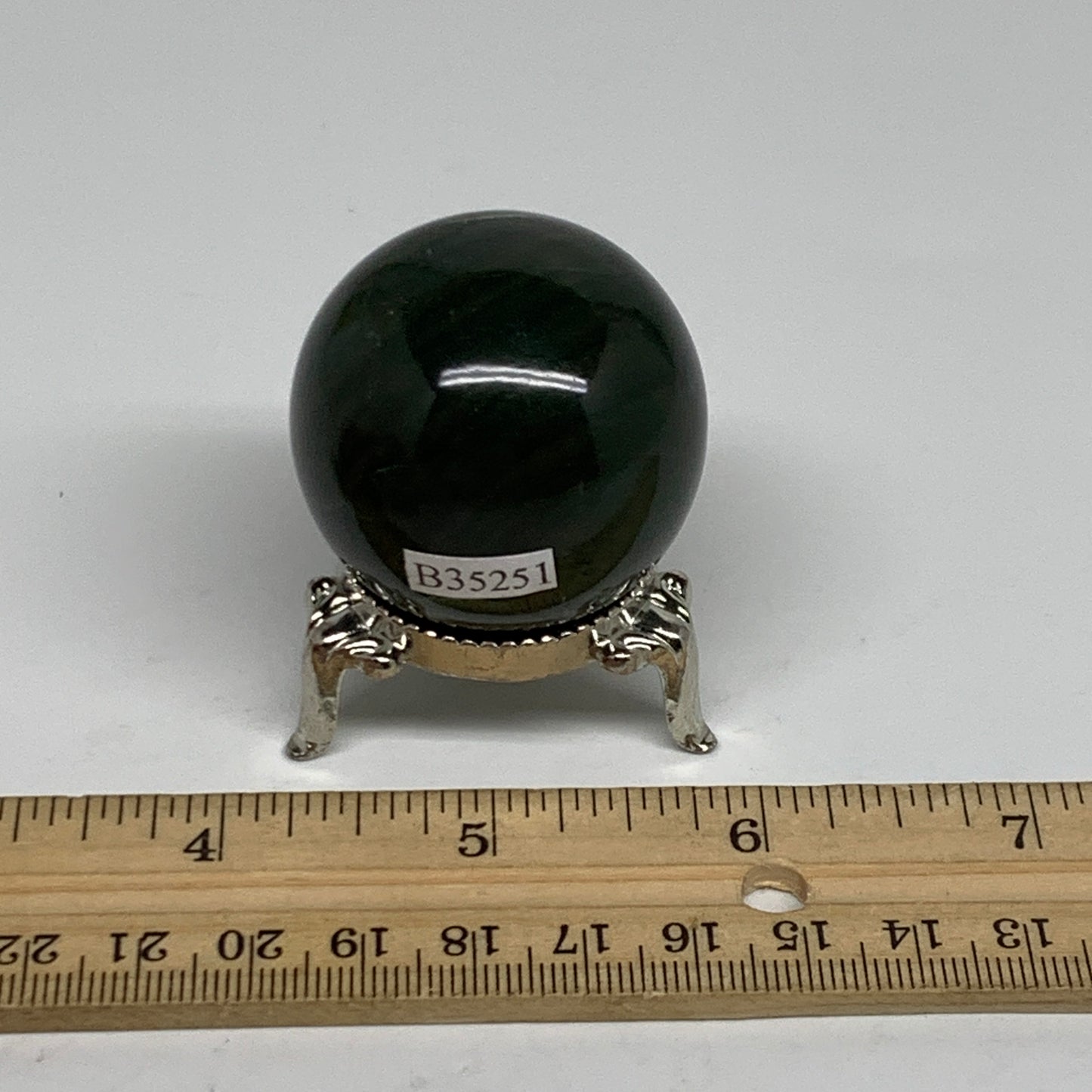 86g, 1.6"(39mm) Green Zade Stone Sphere Gemstone,Healing Crystal, B35251