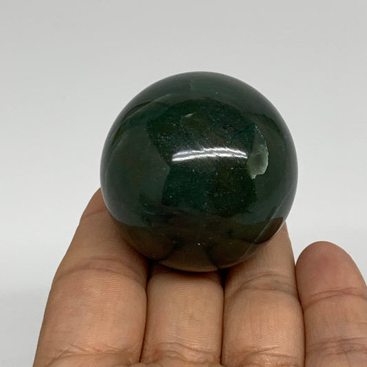 102.7g, 1.7"(42mm) Green Zade Stone Sphere Gemstone,Healing Crystal, B35252