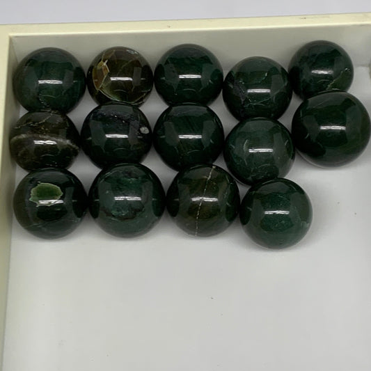 2.2 lbs, 1.4" - 1.6", 14pcs, Natural Zade Stone Spheres, B27288