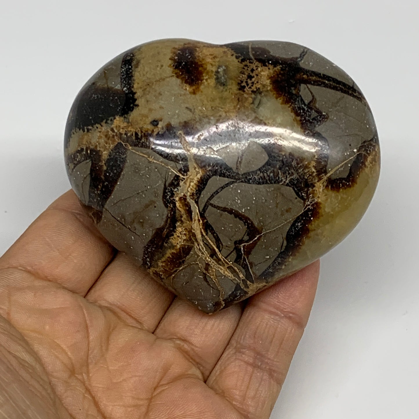 0.49 lbs, 2.5"x2.9"x1.3" Septarian Nodules Heart Polished Healing Crystal, B3104