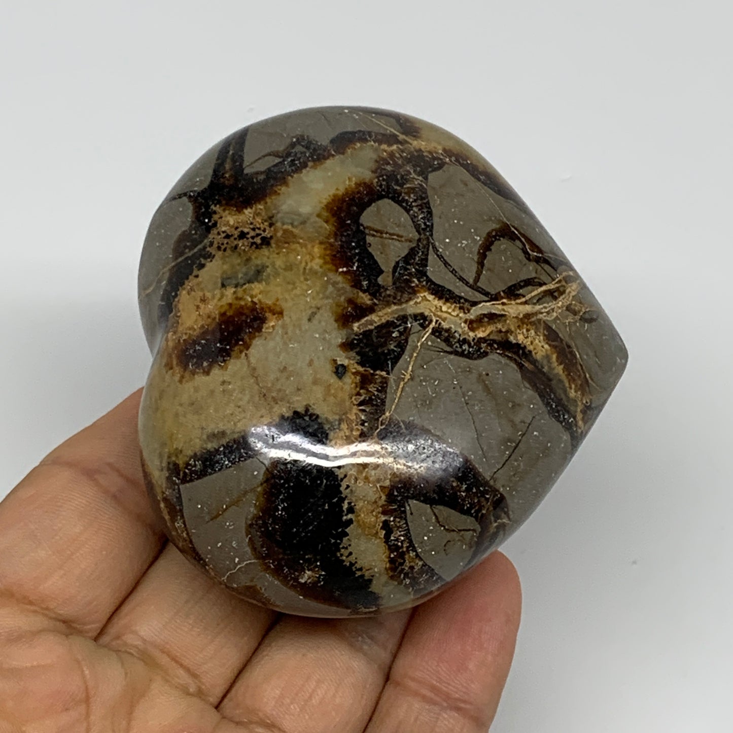 0.49 lbs, 2.5"x2.9"x1.3" Septarian Nodules Heart Polished Healing Crystal, B3104