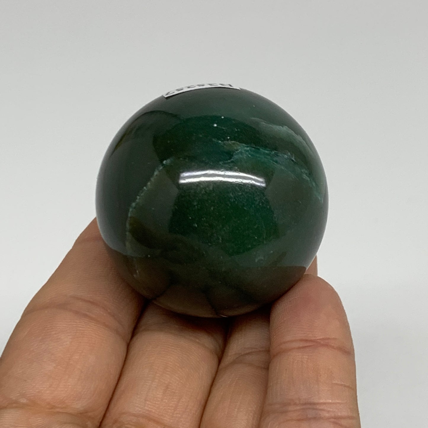 104.8g, 1.7"(42mm) Green Zade Stone Sphere Gemstone,Healing Crystal, B35257