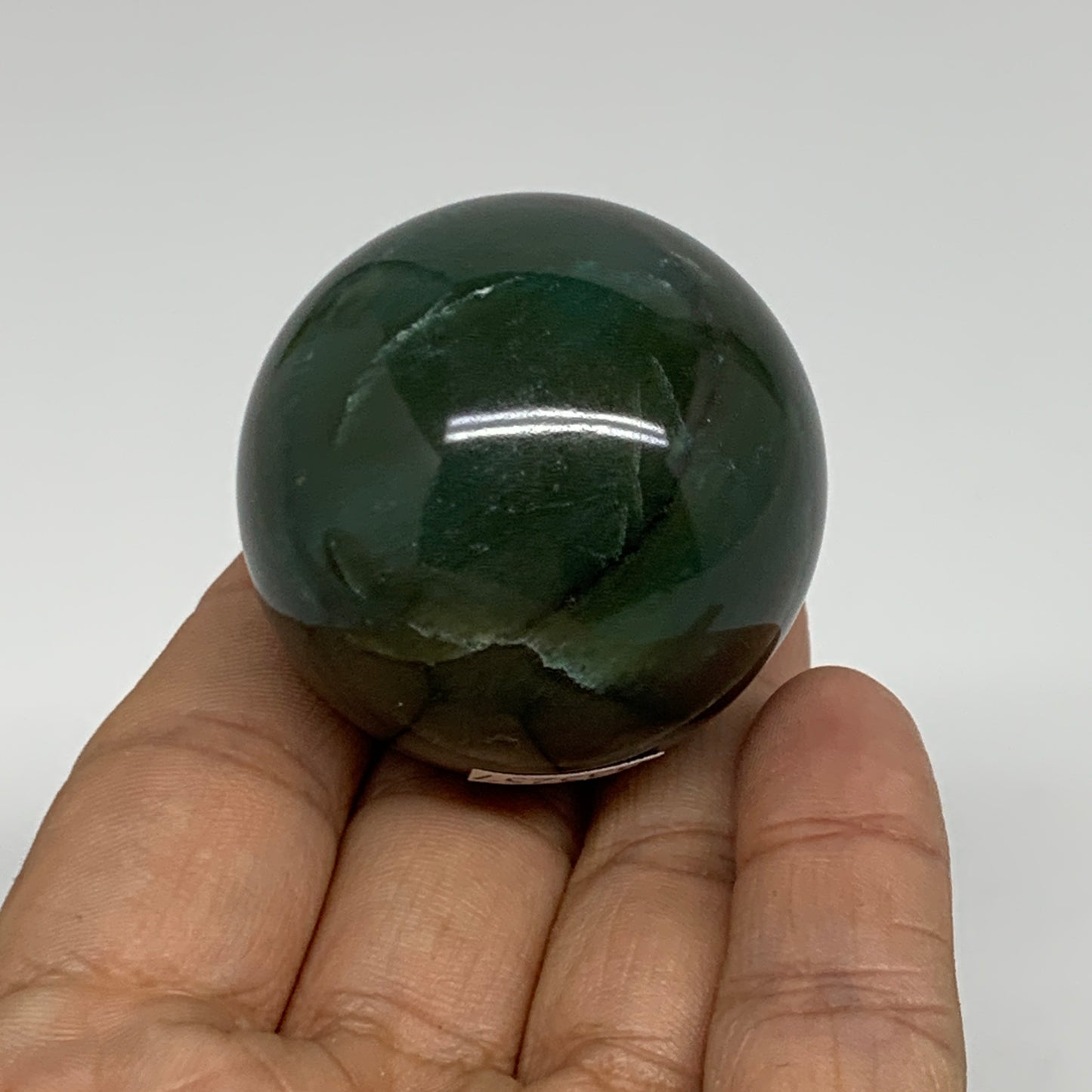 104.8g, 1.7"(42mm) Green Zade Stone Sphere Gemstone,Healing Crystal, B35257