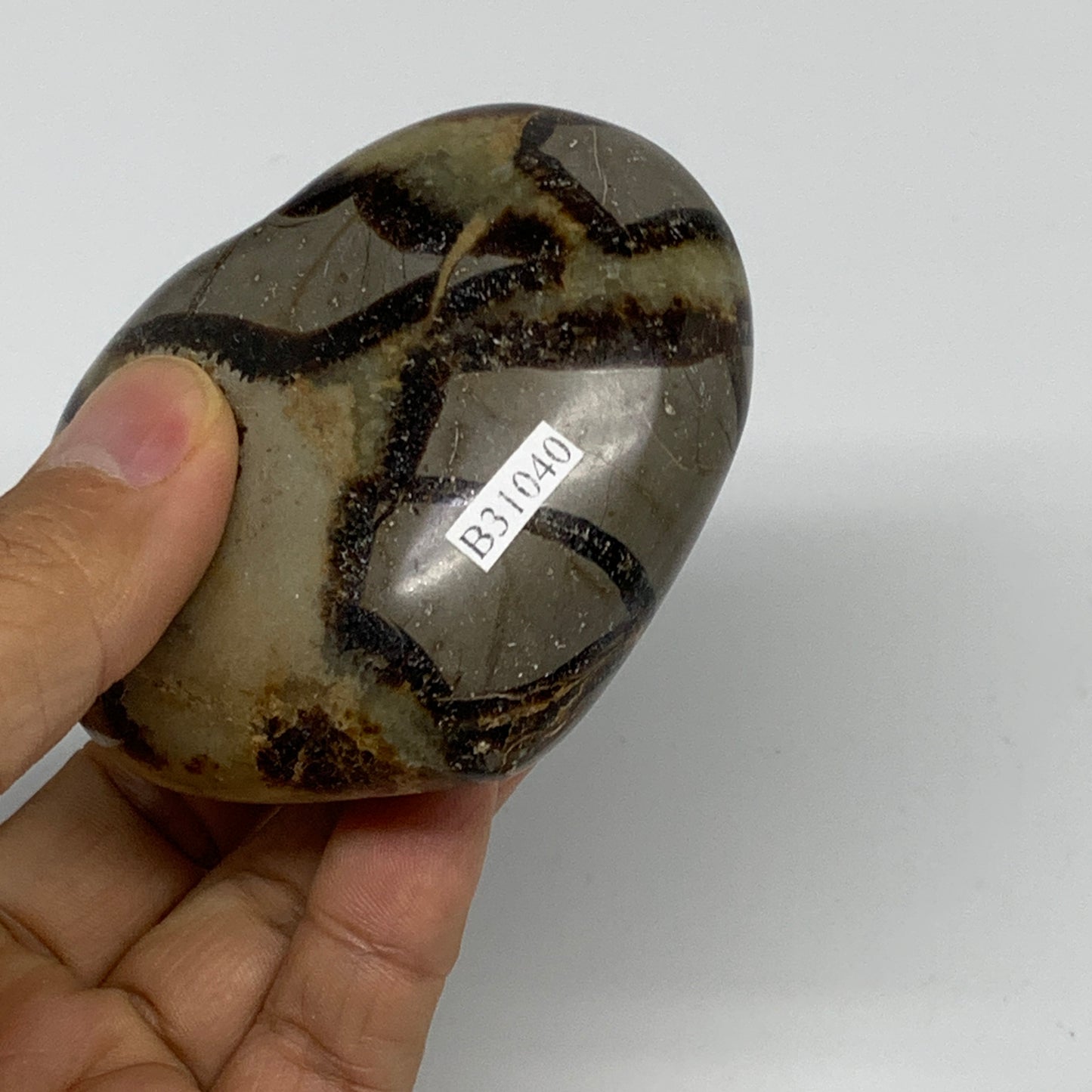 0.49 lbs, 2.5"x2.9"x1.3" Septarian Nodules Heart Polished Healing Crystal, B3104