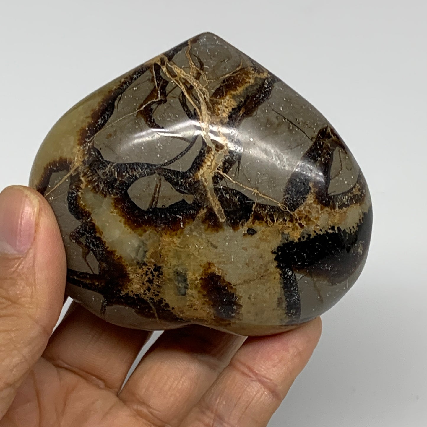 0.49 lbs, 2.5"x2.9"x1.3" Septarian Nodules Heart Polished Healing Crystal, B3104