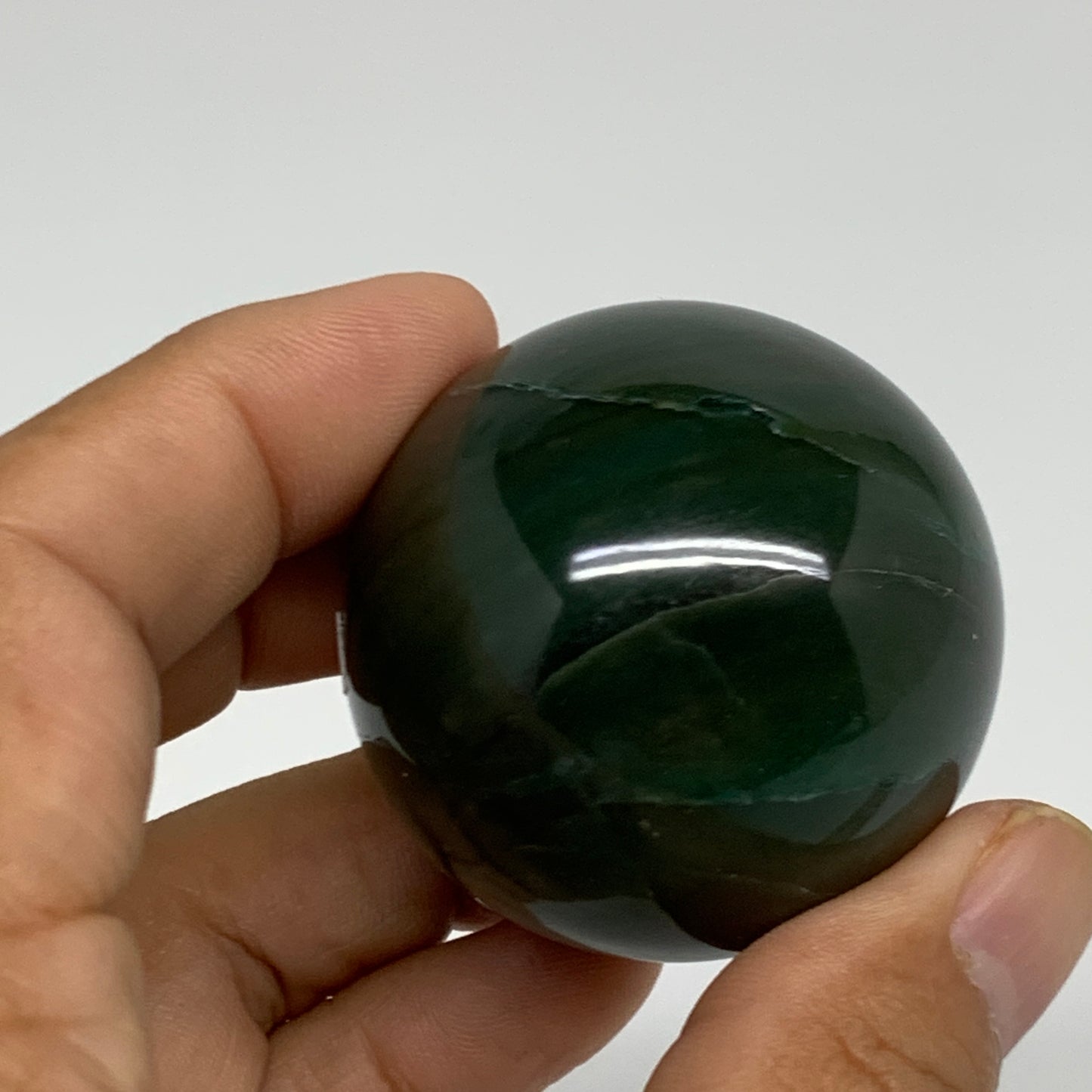 104.8g, 1.7"(42mm) Green Zade Stone Sphere Gemstone,Healing Crystal, B35257