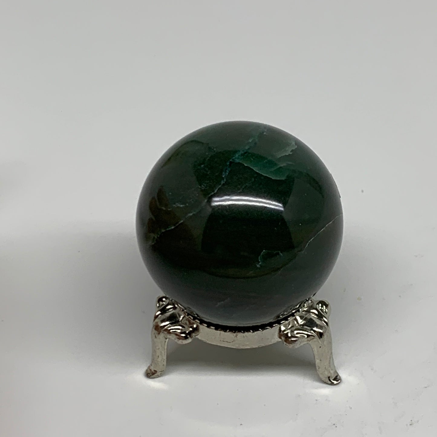 104.8g, 1.7"(42mm) Green Zade Stone Sphere Gemstone,Healing Crystal, B35257