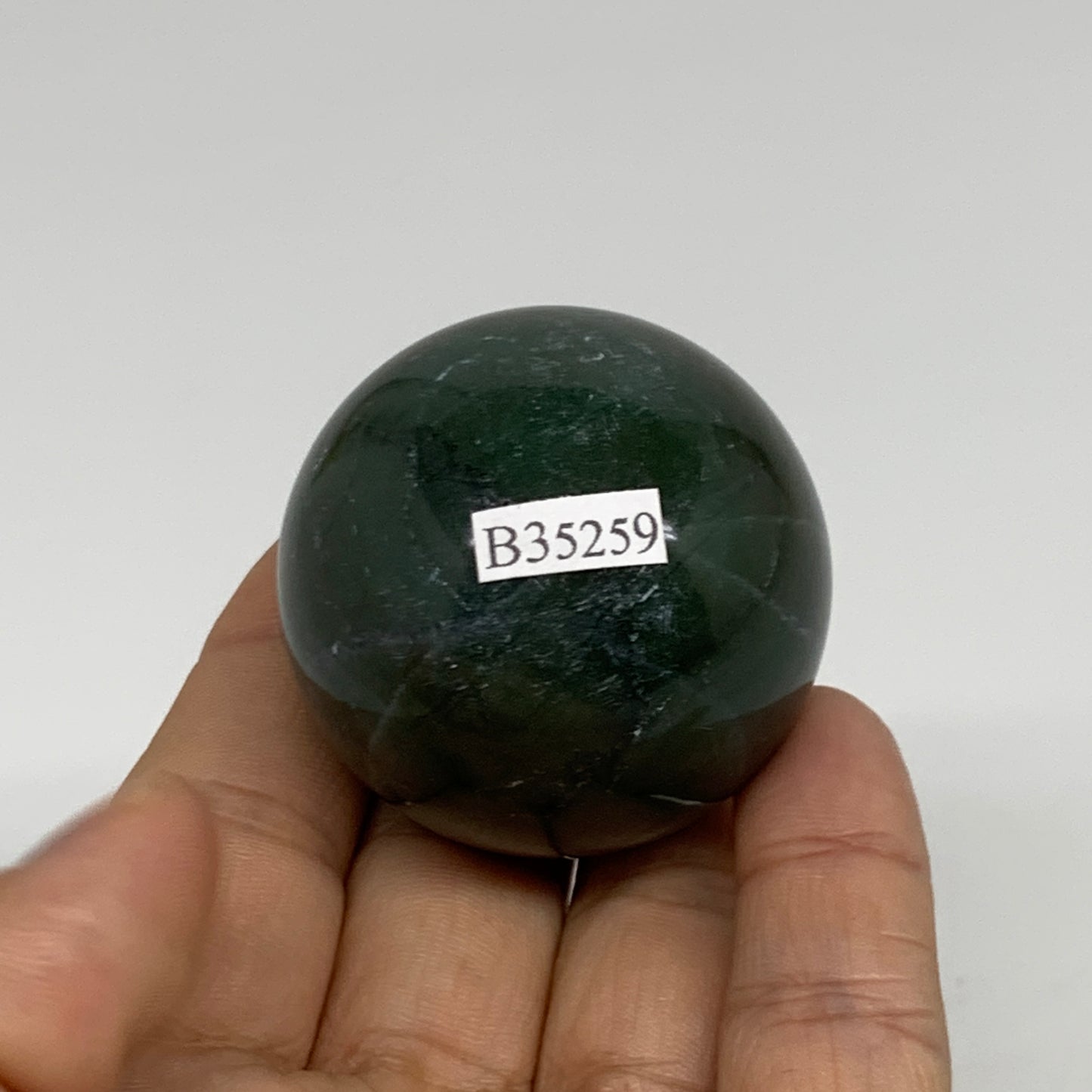 107.5g, 1.7"(42mm) Green Zade Stone Sphere Gemstone,Healing Crystal, B35259