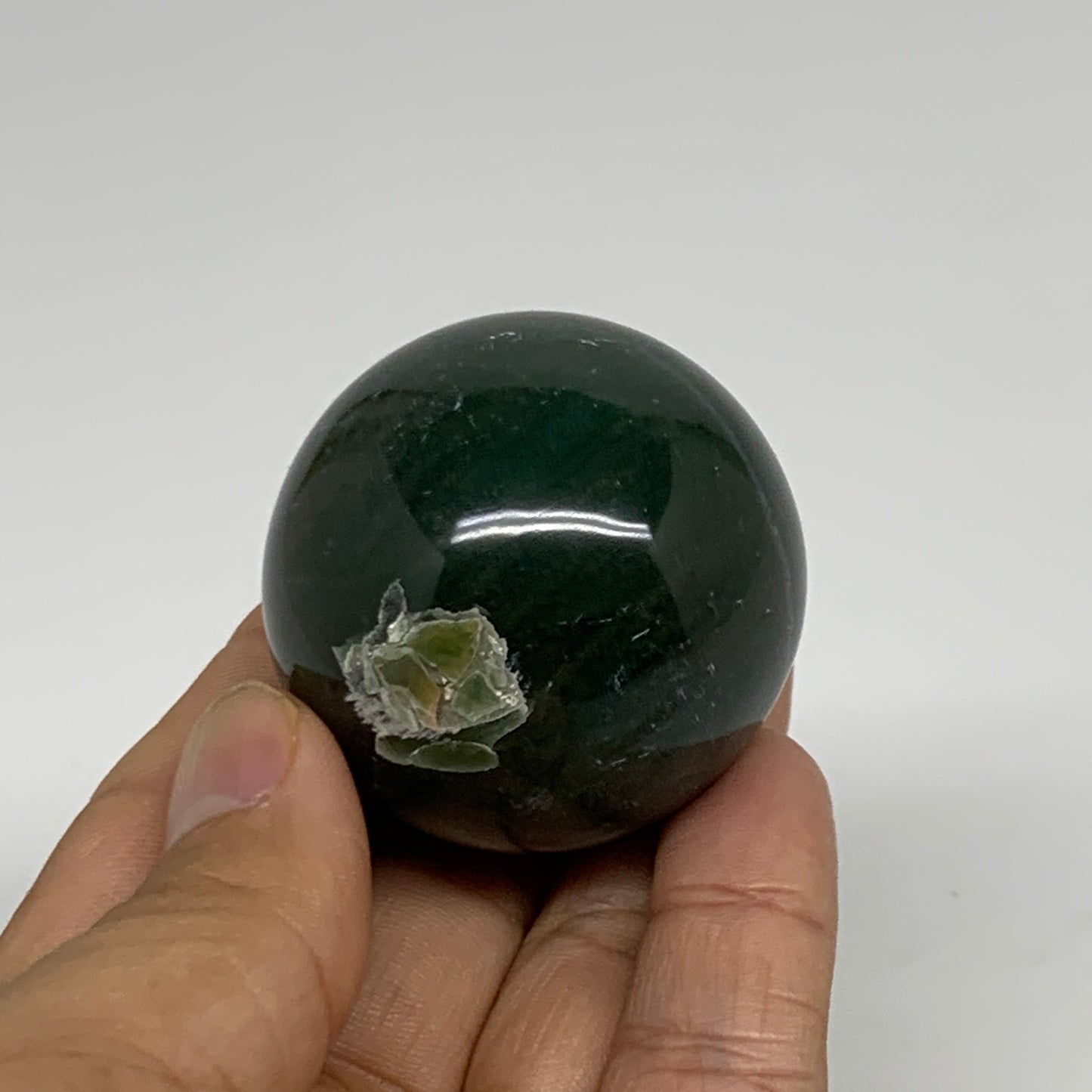 107.5g, 1.7"(42mm) Green Zade Stone Sphere Gemstone,Healing Crystal, B35259