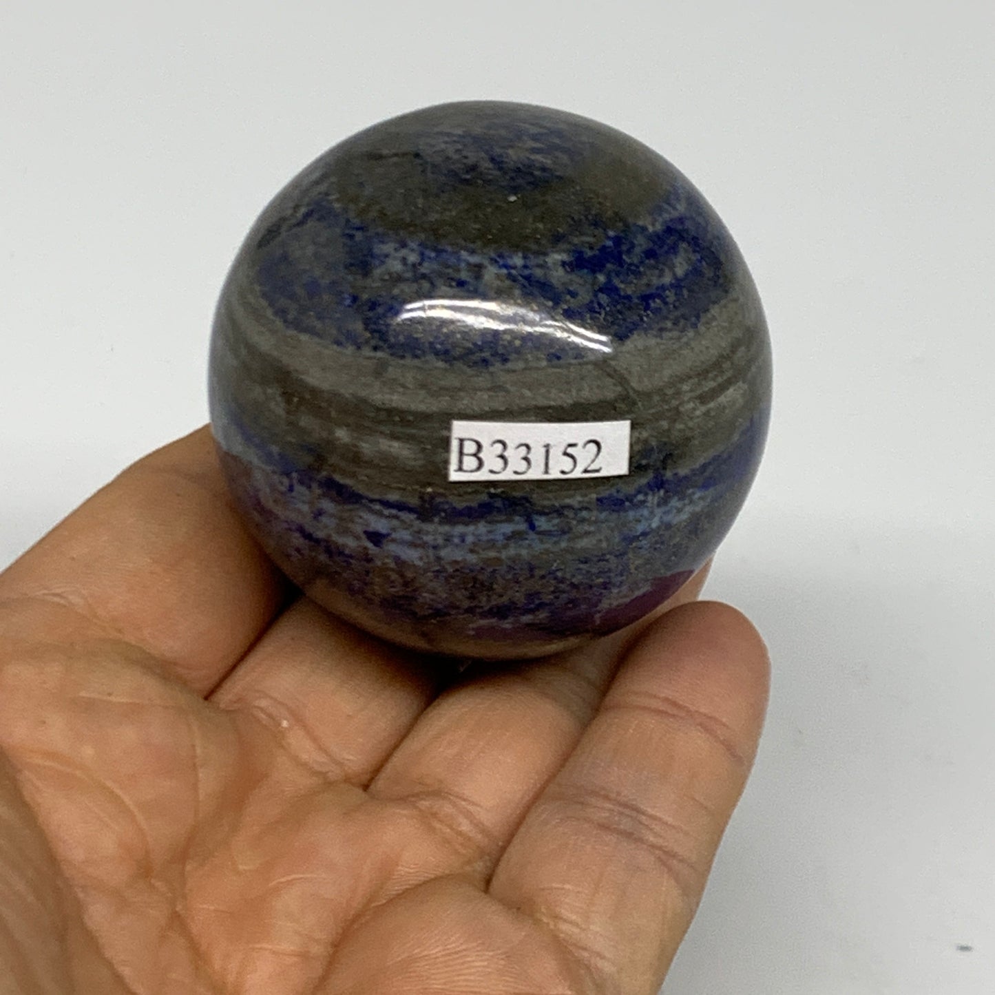 0.46 lbs, 2" (50mm), Lapis Lazuli Sphere Ball Gemstone @Afghanistan, B33152